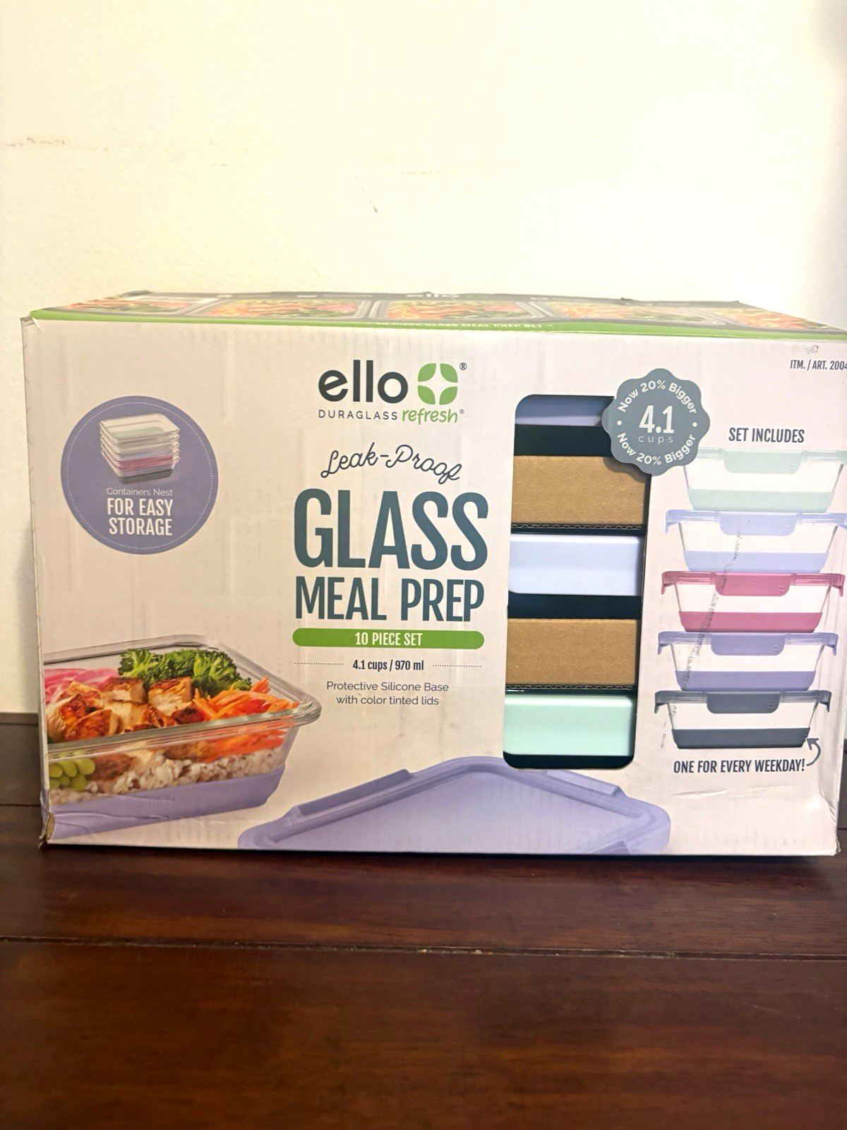 Ello Duraglass Refresh Leakproof Airtight Glass Meal Prep Set, 10 PC BRAND NEW