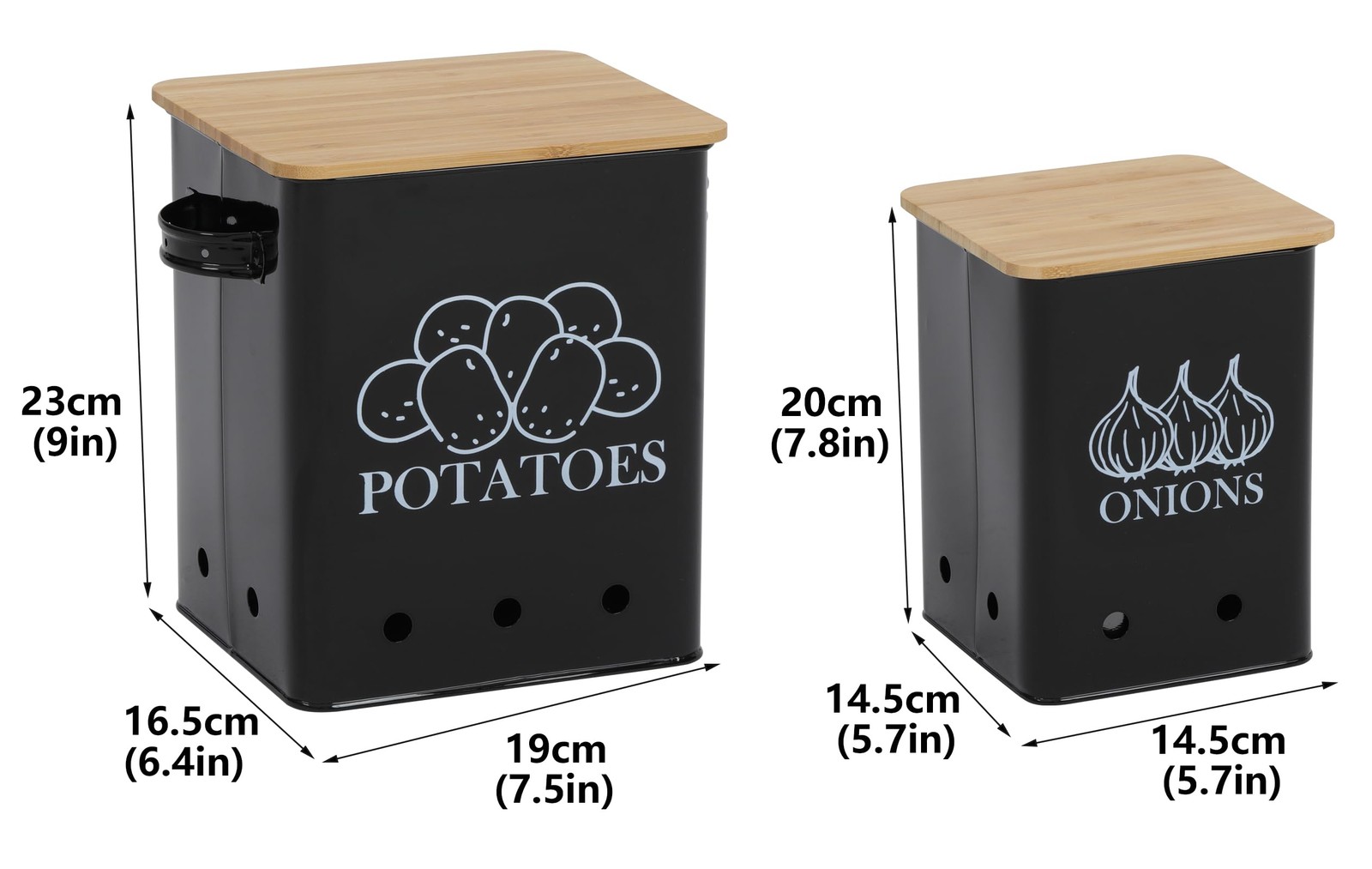 Potato Onion Storage Bin, Kitchen Storage Canister Set of 2, Kitchen Pantry Orga