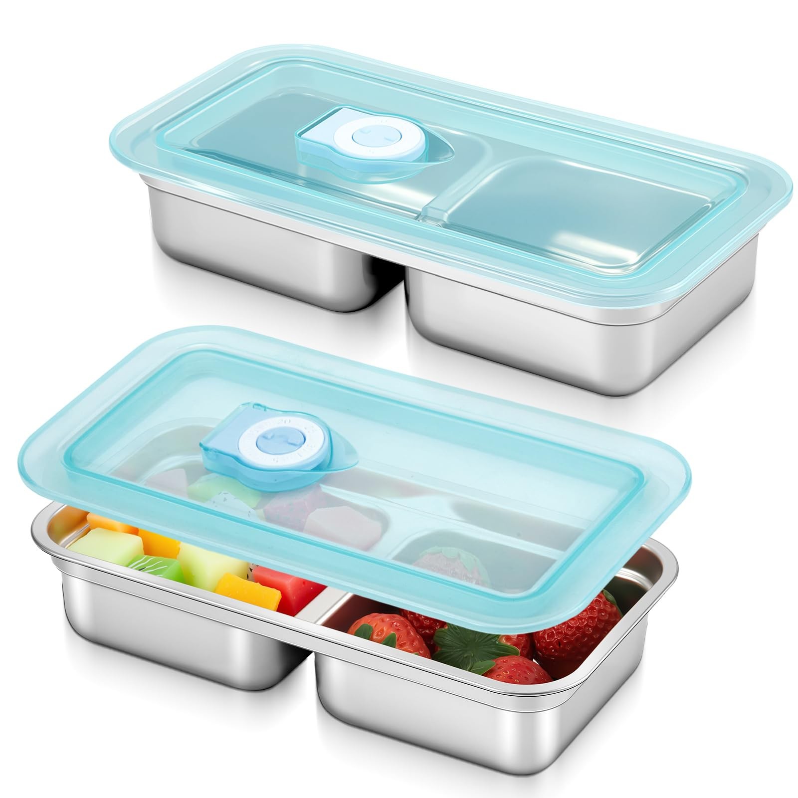 2 Pcs Stainless Steel Snack Containers, Grab and Go Snack Containers Reusable…