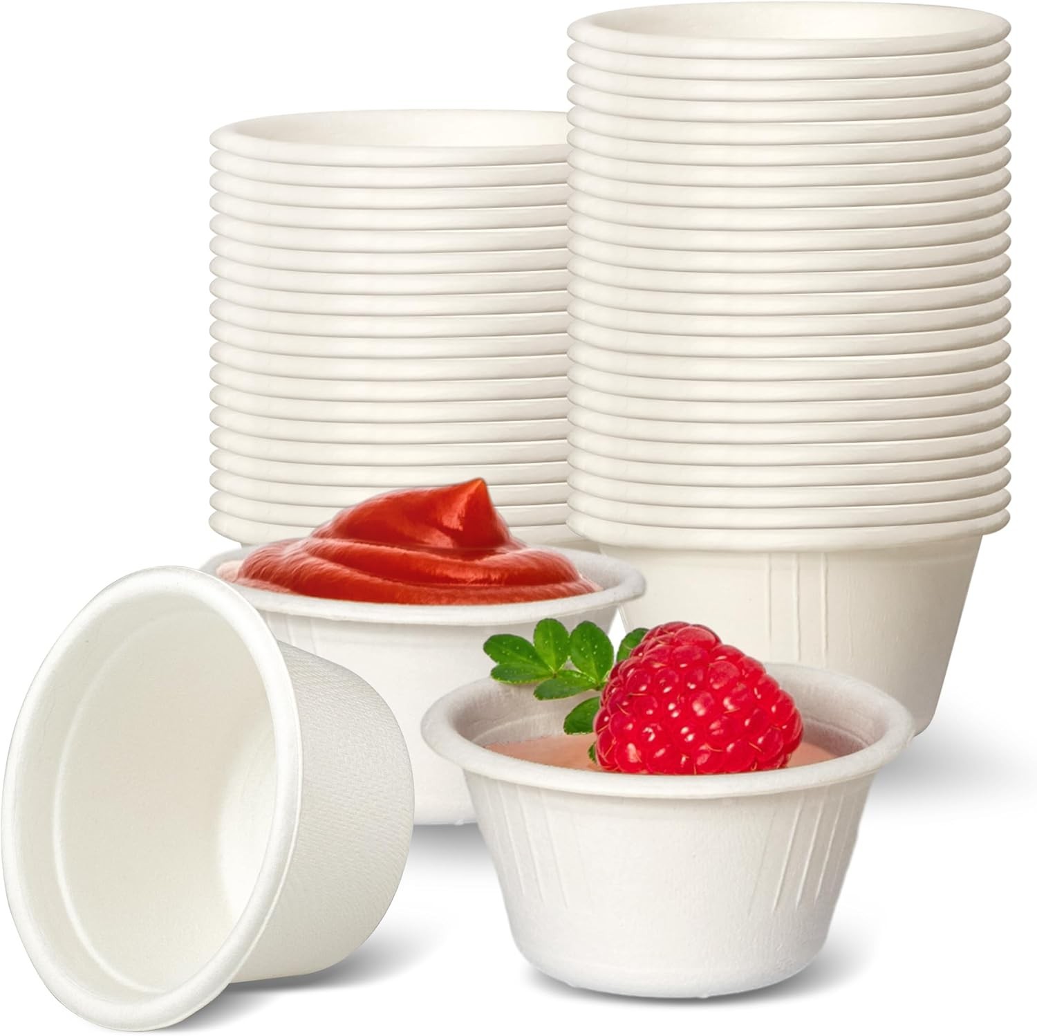 100 Pack] 2 Oz Compostable Disposable Condiment & Sample Cups, Biodegradable …