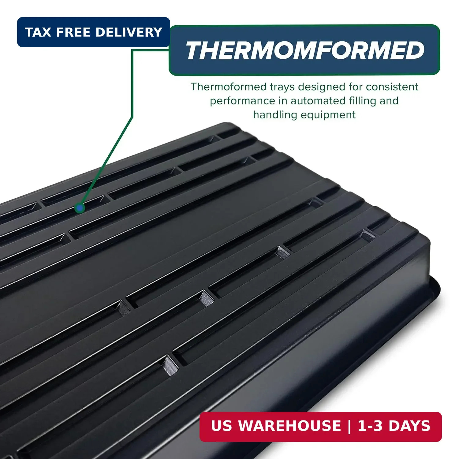 Living Whole Foods 5 Pack of Durable Black Plastic Growing Trays (Without Drain