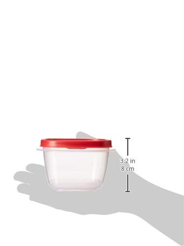 Rubbermaid 7J60 Easy Find Lid Square 2-Cup Food Storage (Pack of 8 2 Cup, Red