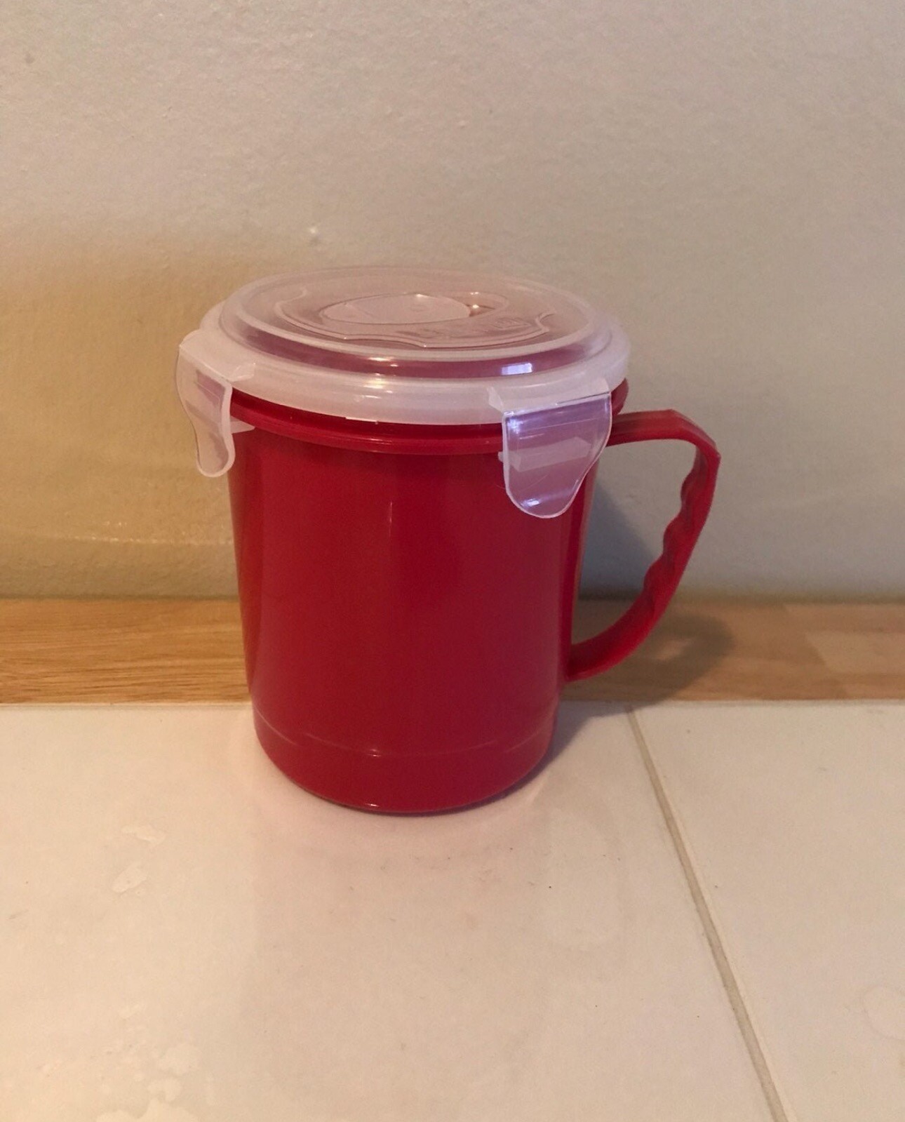1 Microwave Soup Mug Vent Lid Plastic Bowl Container Food Storage Freezer