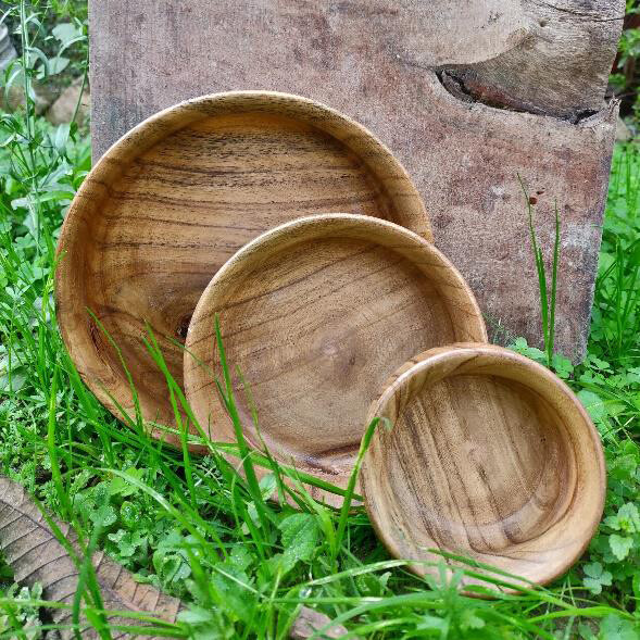 Wood Bowl Salad set Bowls Acacia Wood Brown wood serving bowl Round Bowls