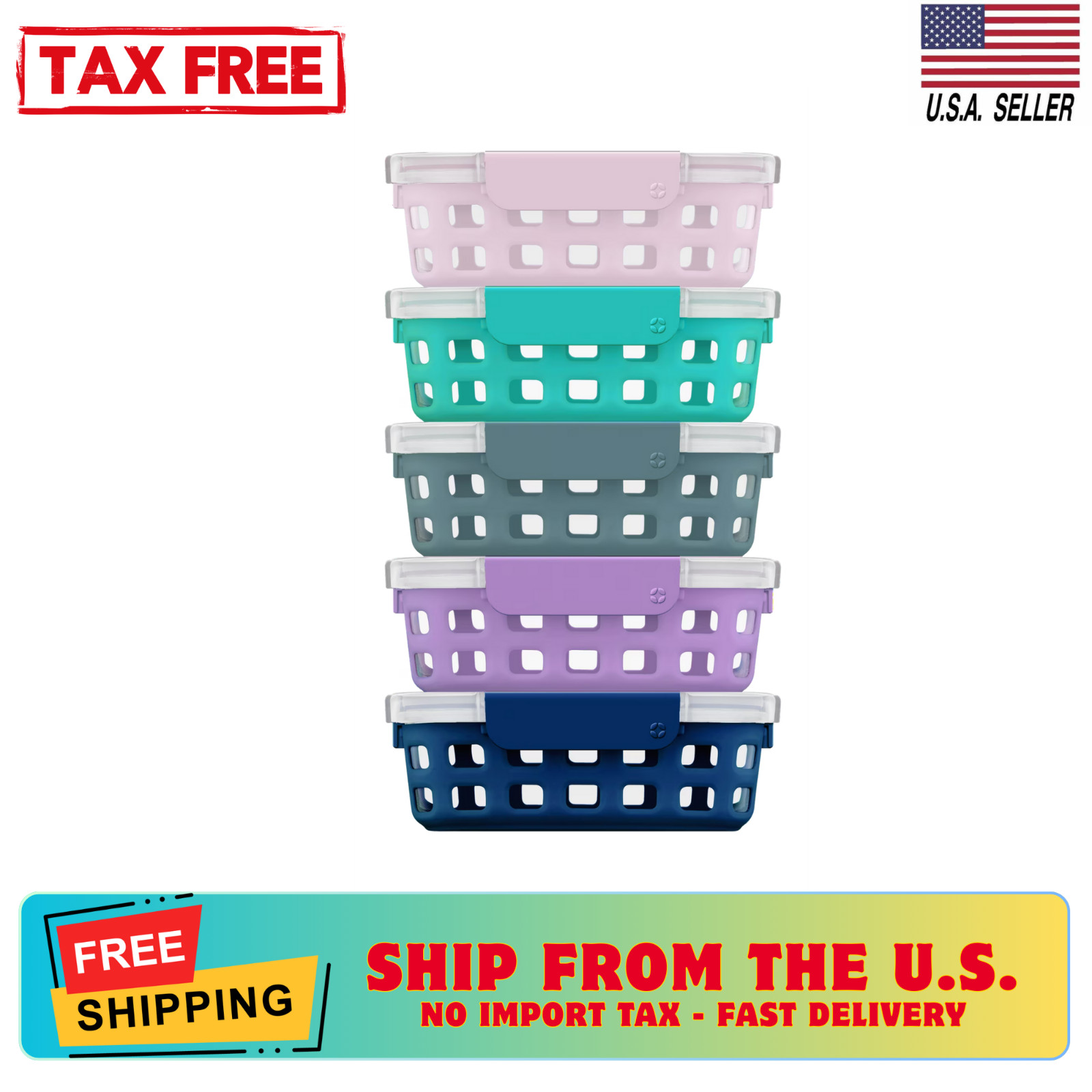 Ello Glass 3.4 Cup 27 Ounce Duraglass Food Storage Meal Prep Container Set,10 pc