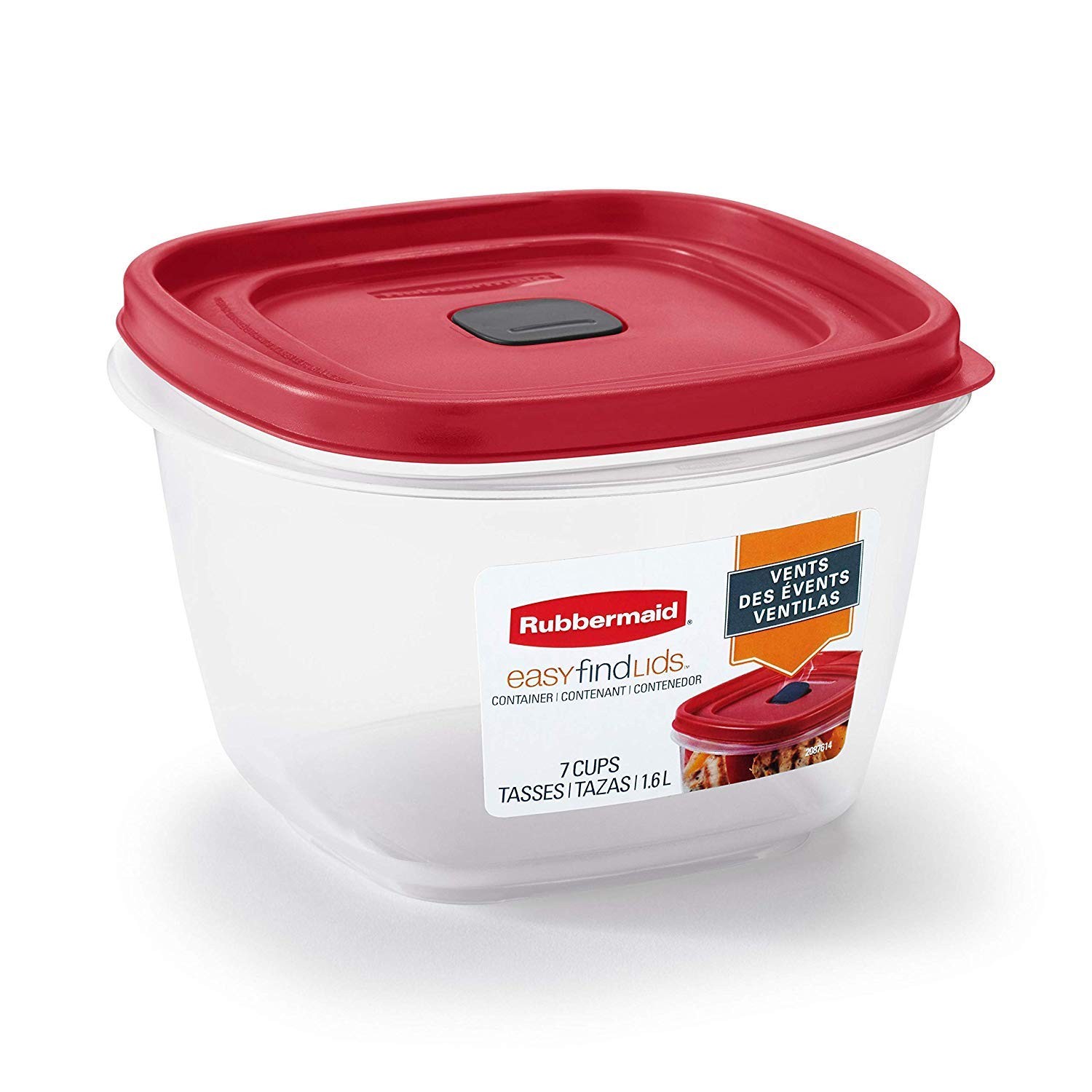 Rubbermaid 7 cups Food 7 inches (L) x 4.75 (W) x 7 (H), Red