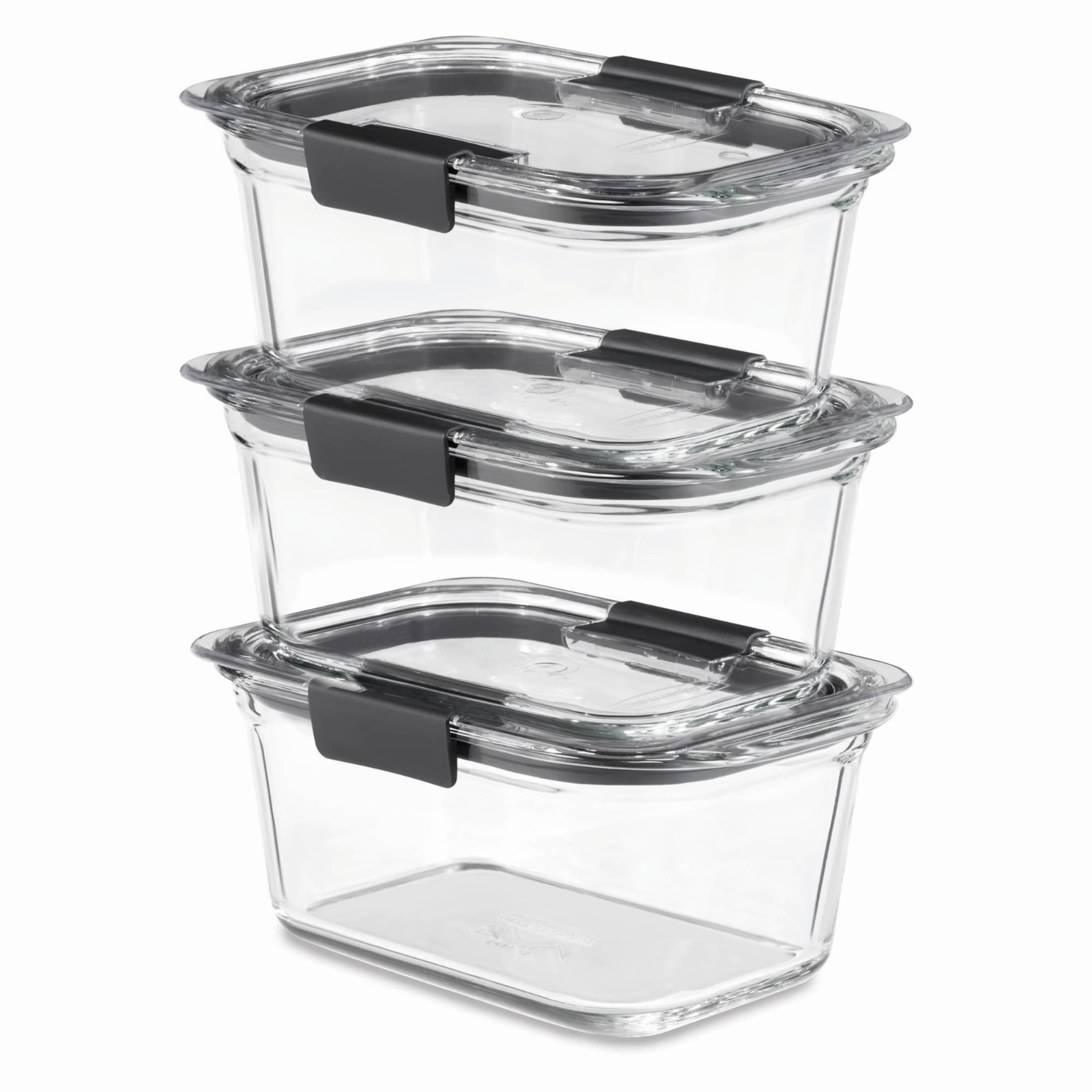 Rubbermaid Brilliance 3-Pack Glass Food Storage Containers, 4.7-Cup