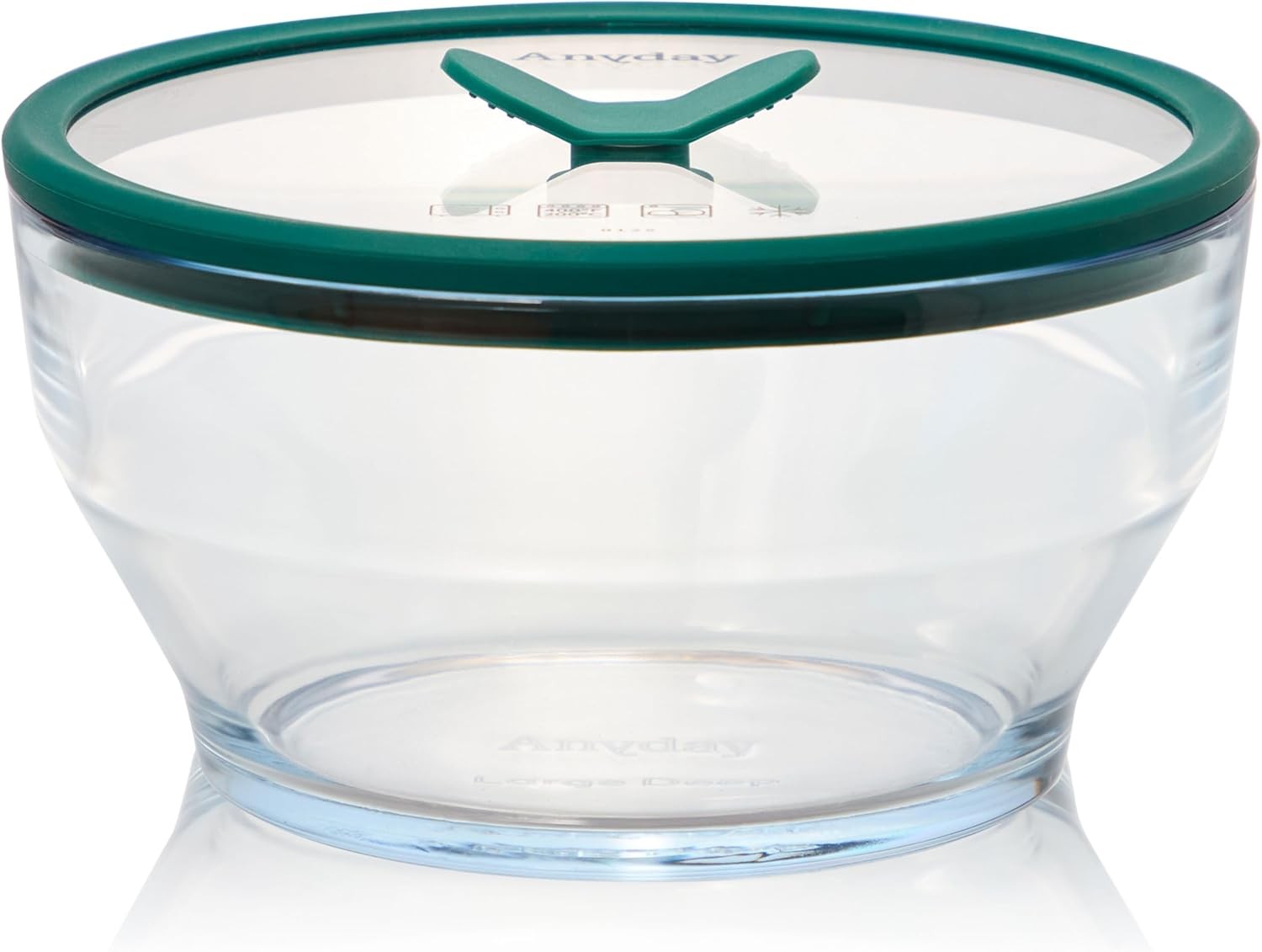8-Cup Glass Food Storage with Glass Lid, Round Deep Dish | Plastic-Free Meal
