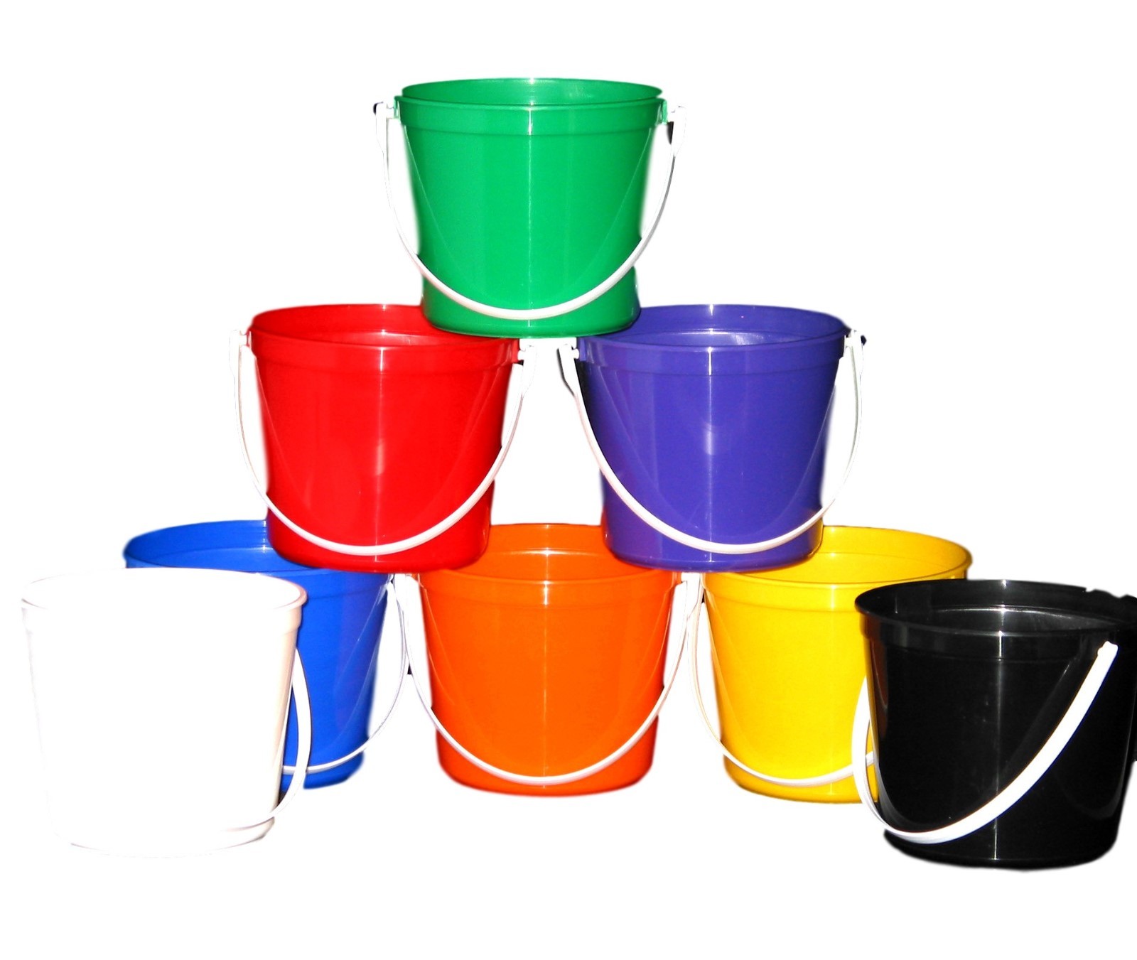 8 80 Ounce Plastic Buckets Pails Lead Free Mfg USA Dishwasher Safe Top Shelf