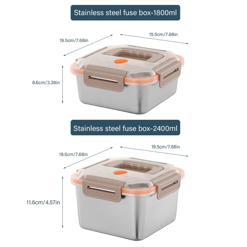 Leak Proof Stainless Steel Lunch Box Storage Container with Translucent Top