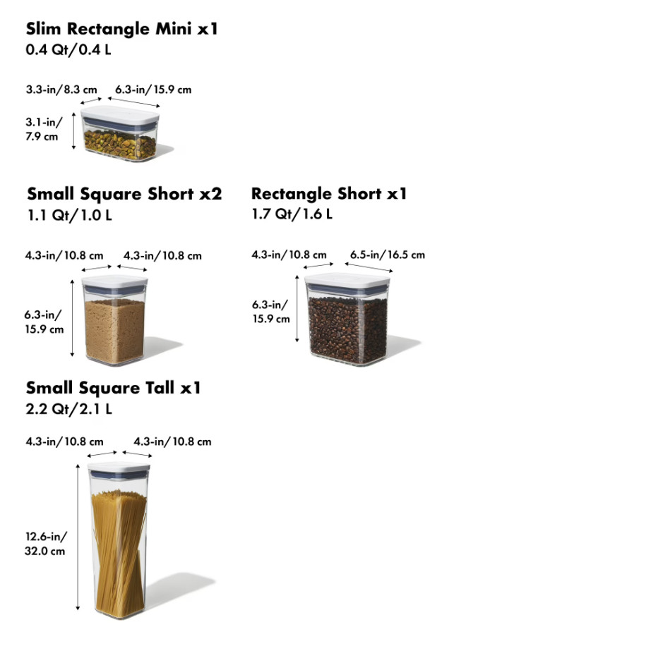 OXO Softworks POP 5-Piece Container Set