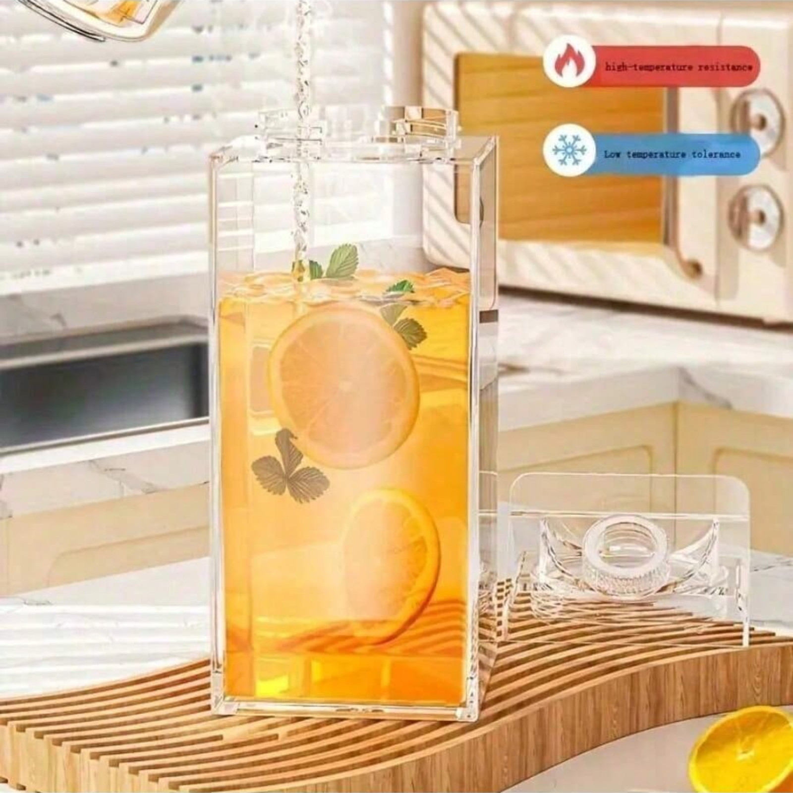 Milk Cup Food Dispenser Multi-Purpos Portable Large Square Sealed Storage Bottle