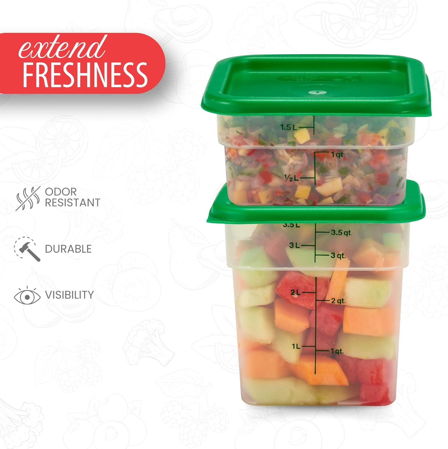 Food Storage Container with Lid (Microwave Safe and Bpa-Free) – 2 Pack – Classic