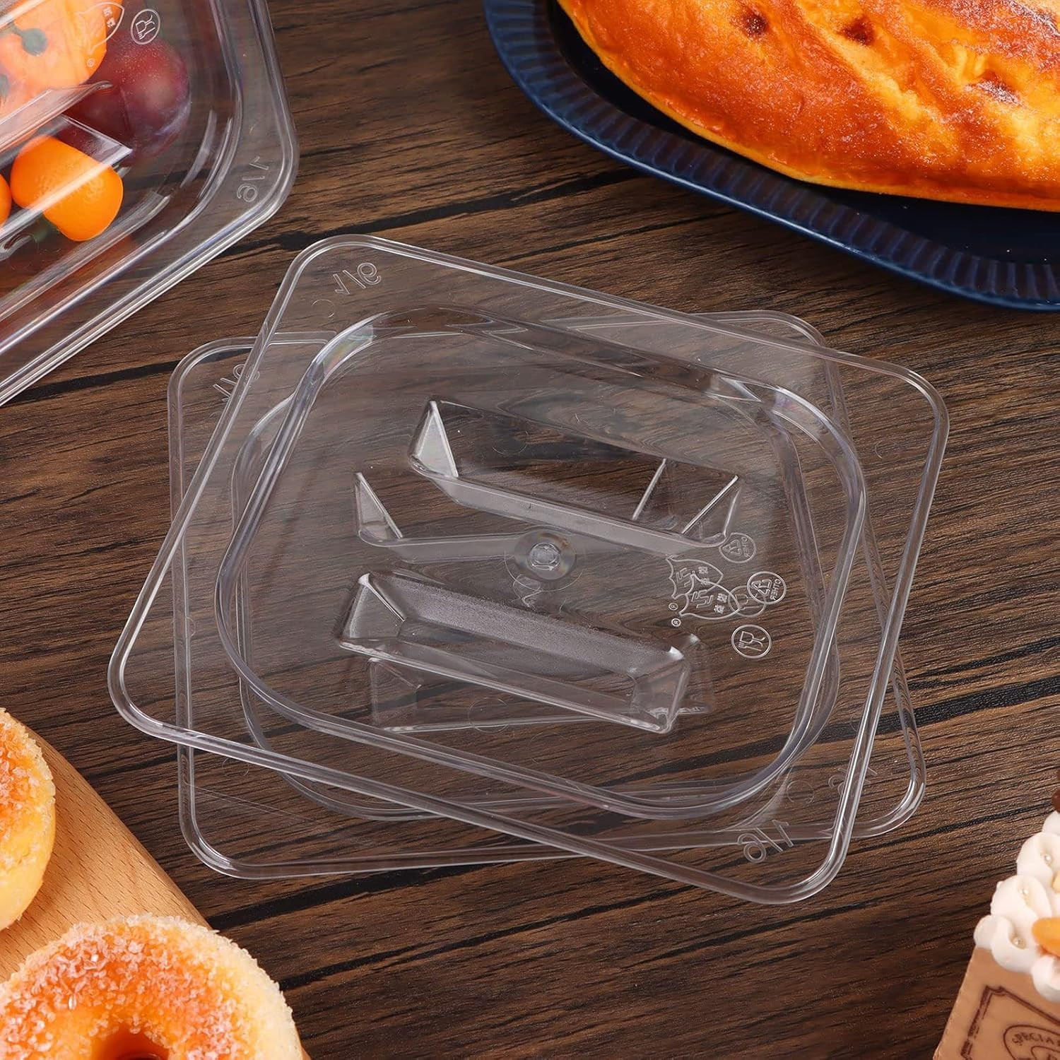 10 Pack 1/6 Size Clear Food Pan Lids Polycarbonate Universal Handled Food Pan Li