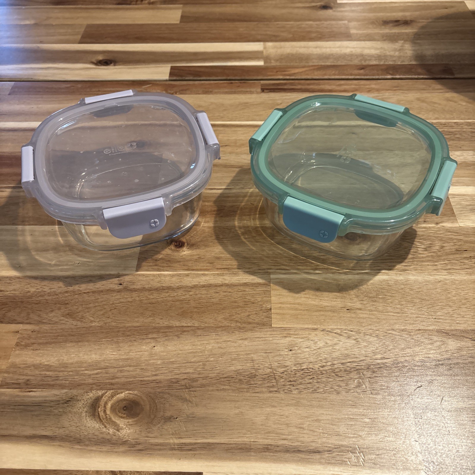 Ello Color Lock 3.4-Cup Round Glass Food Storage Container, 2pk