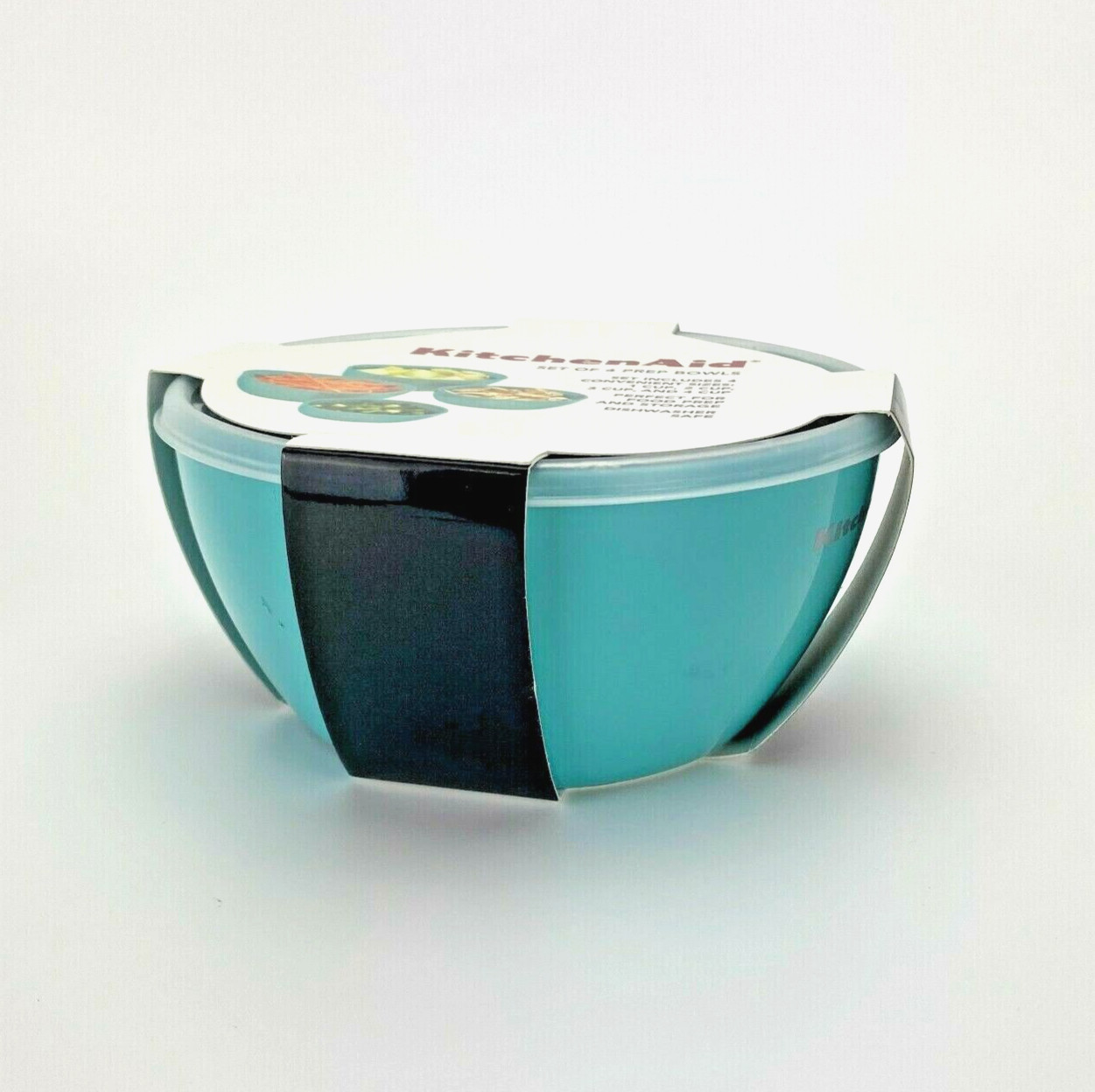 KitchenAid Classic Prep Bowls With Lids Set of 4 Aqua Sky 1C 2C 3C 4C Sizes