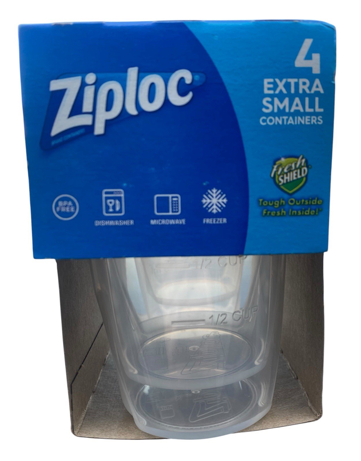 Ziploc Twist ‘N Loc Food Storage Containers Extra Small 8 fl oz 4 Containers New