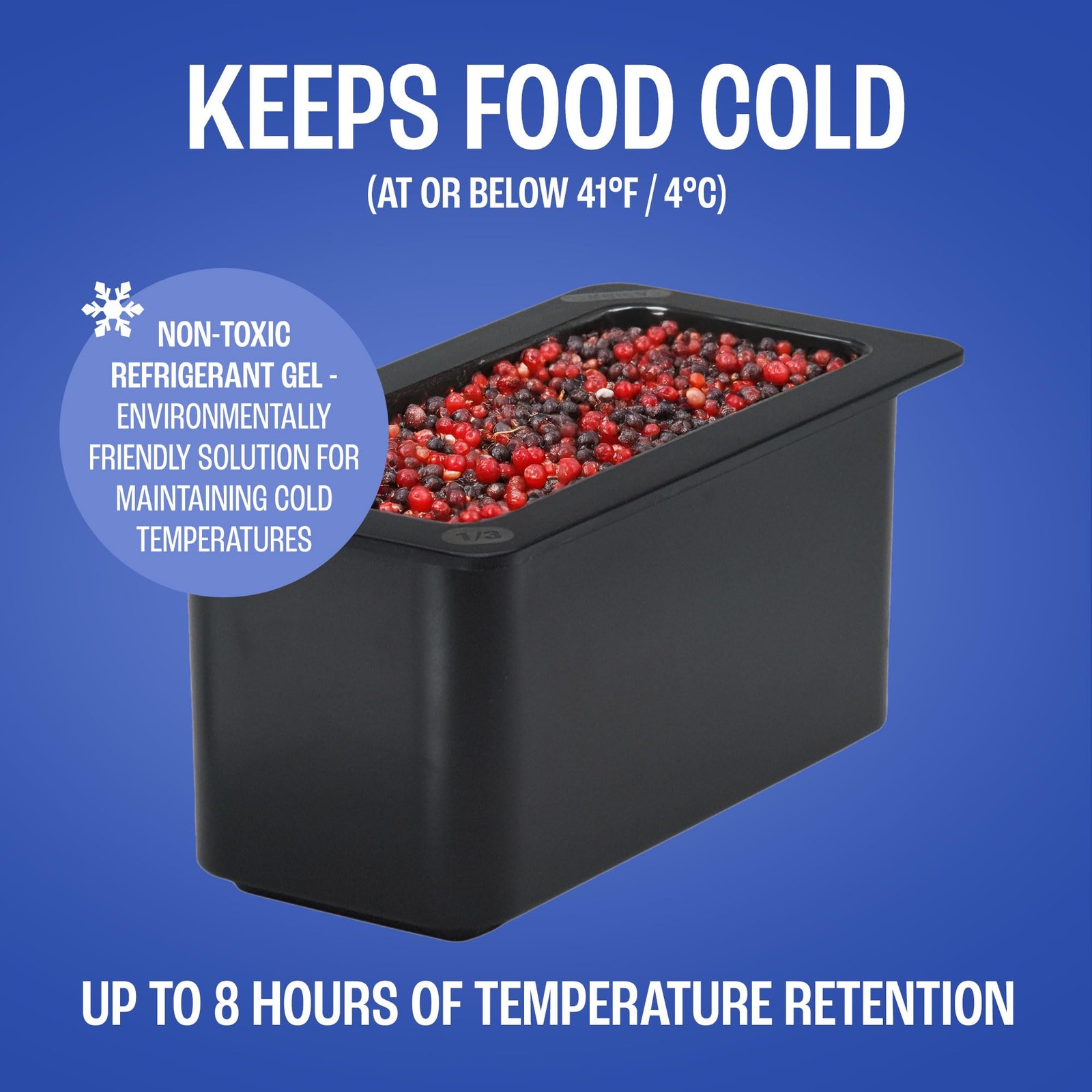 36CF110 ColdFest Black 1/3 Size 6″ H Cold Food Pan