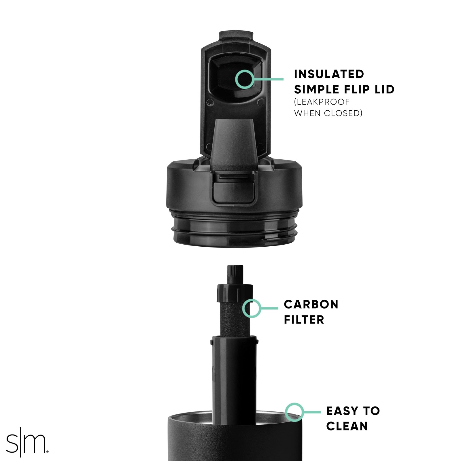 Simple Modern Filtered Water Bottle Insulated Stainless-Steel Carbon Filter