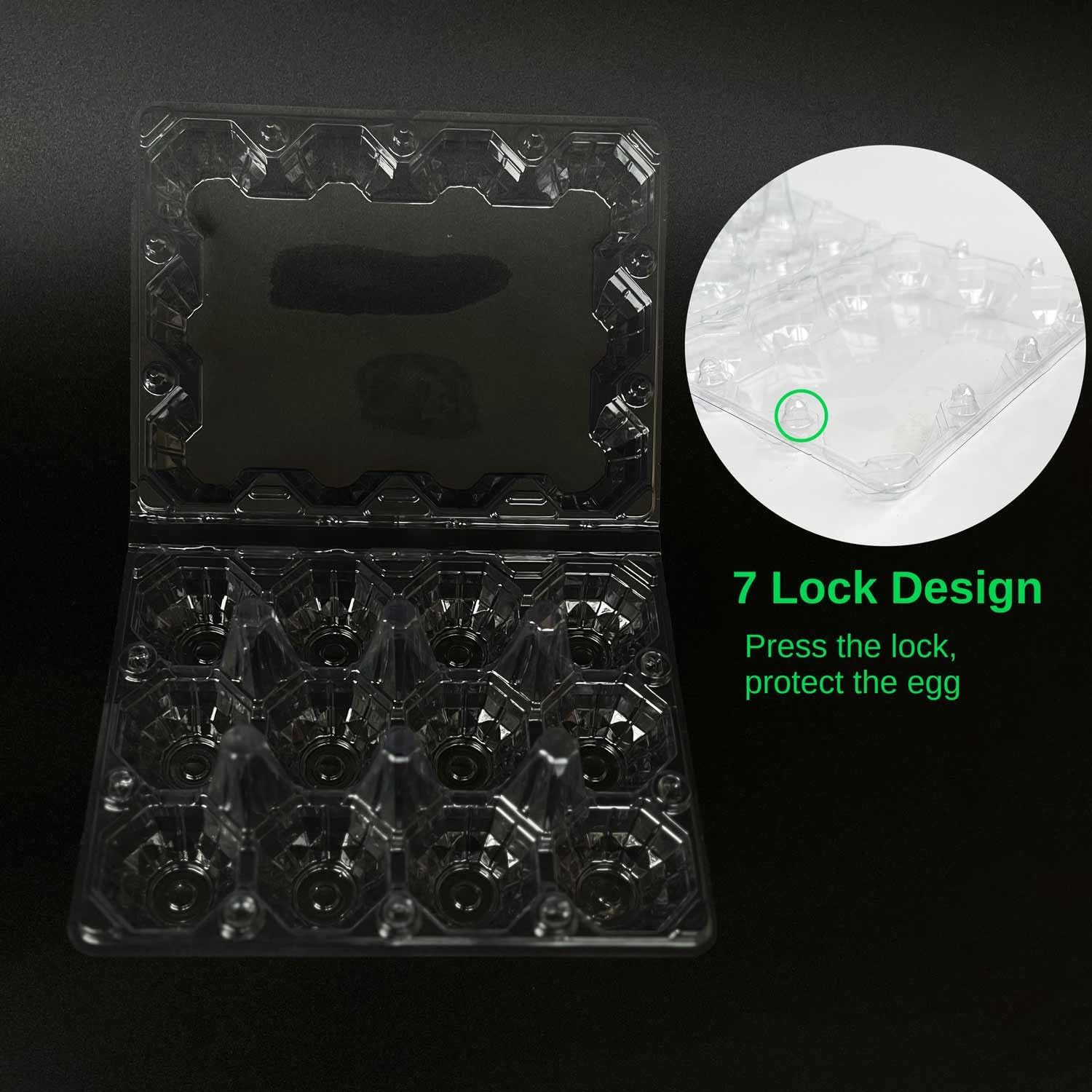 50-Pack of 12-Count Plastic Egg Cartons – Bulk Clear Reusable Egg Containers Hol