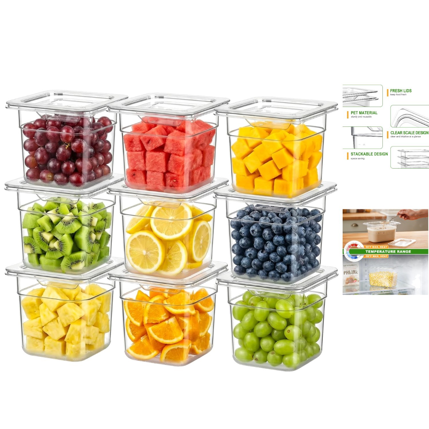 Heavy-Duty 4” Deep Polycarbonate Food Pans – Ideal for Restaurants & Catering