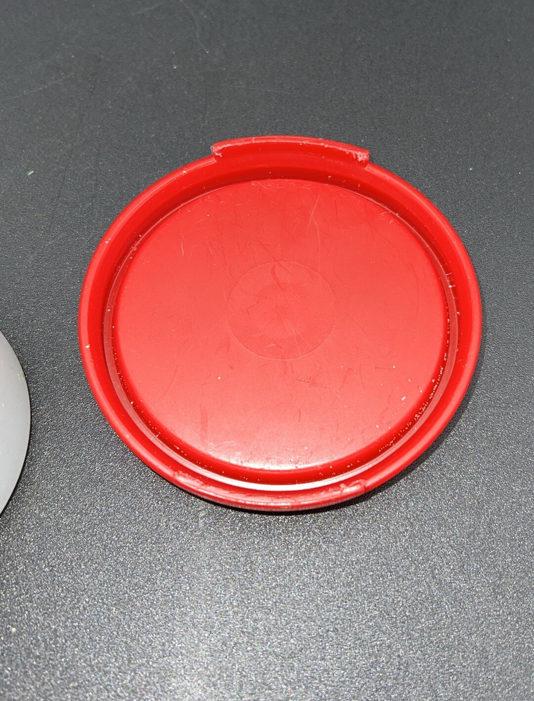 VTG Tupperware Modular Mates Round #5 Container Red Lid 10.5” Tall Cereal Storag