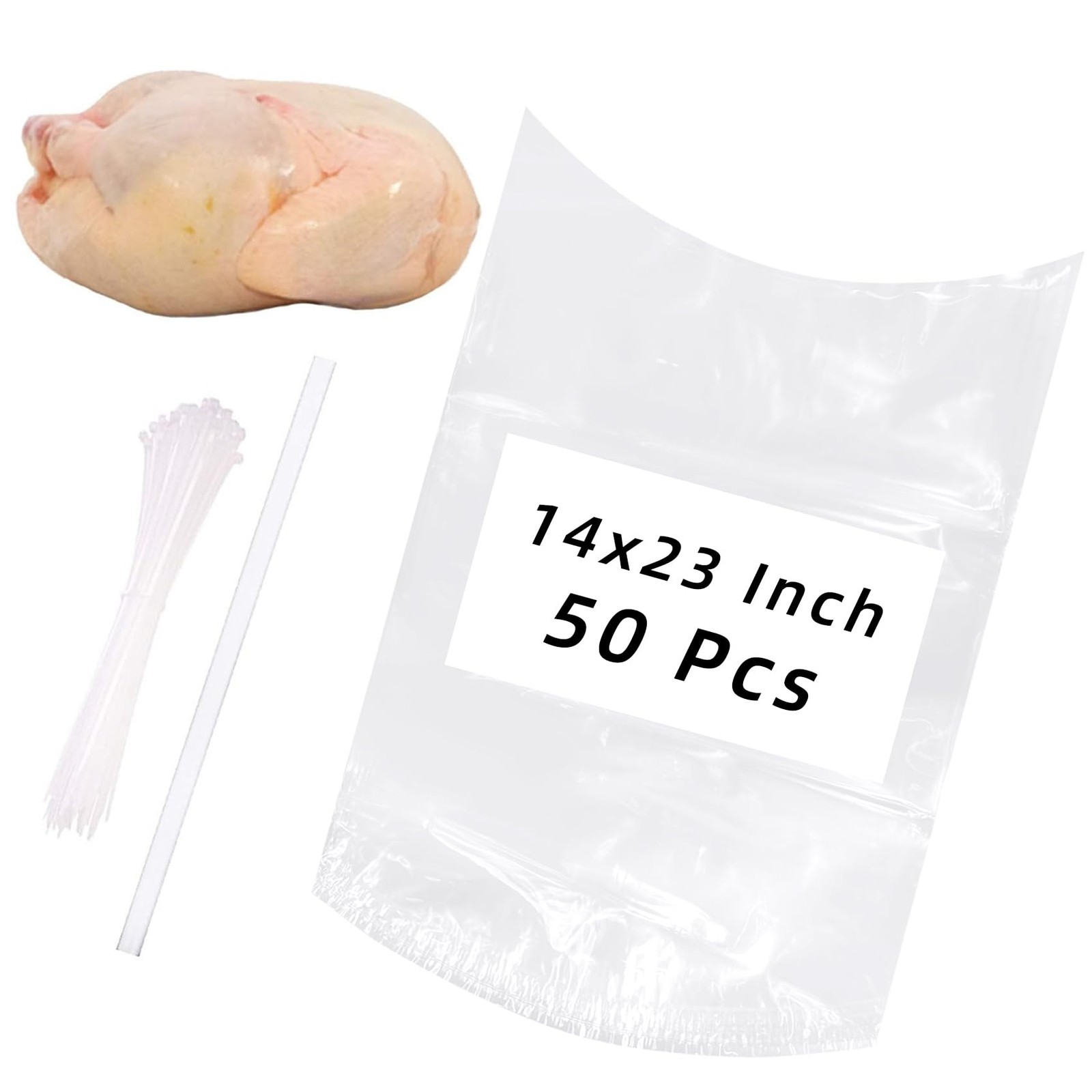 Turkey Shrink Bags,50 Pcs 14×23 Inches Clear Poultry Shrink Bags Freezer with…