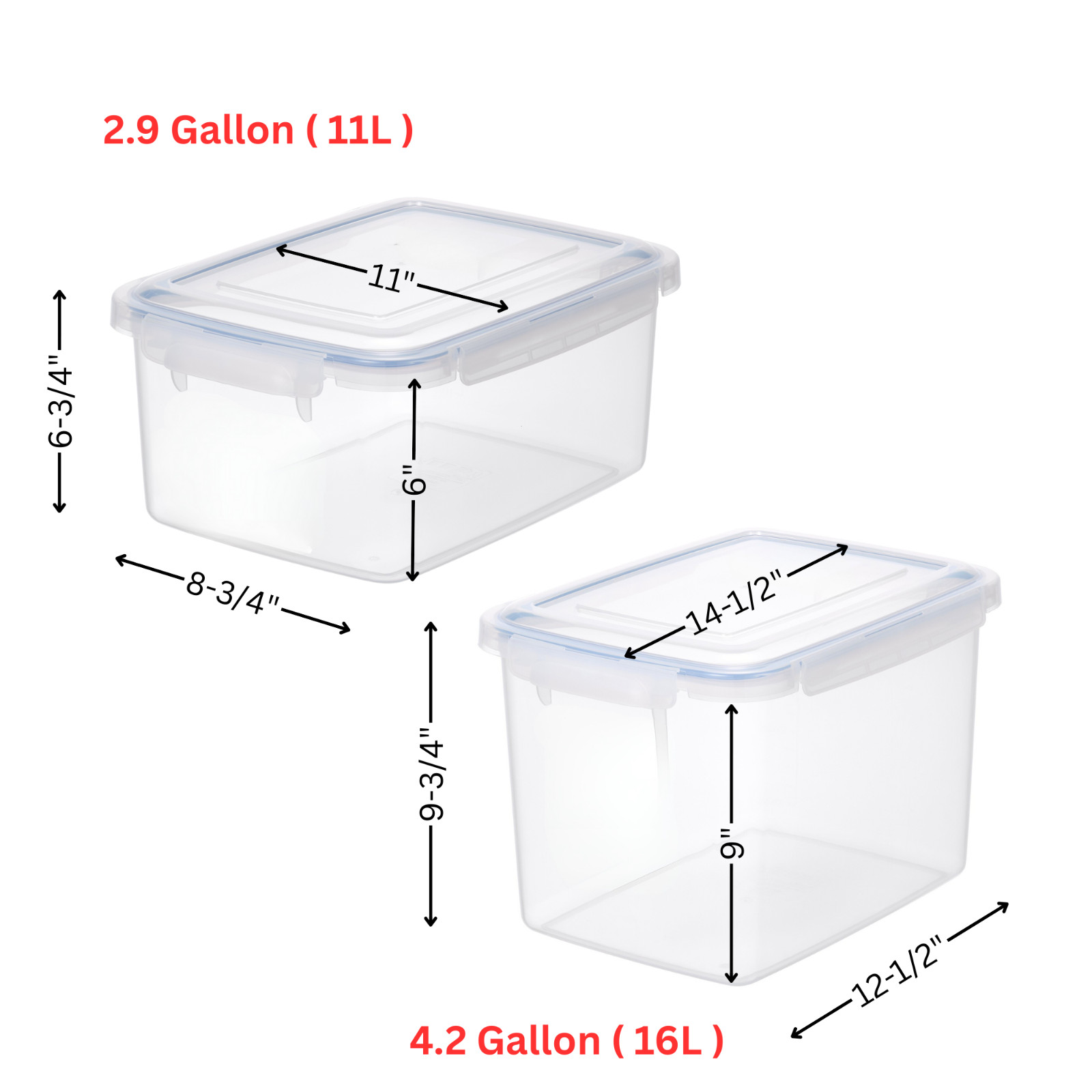 Open Box, Lustroware Large Capacity Airtight Food Storage Container Set of 4