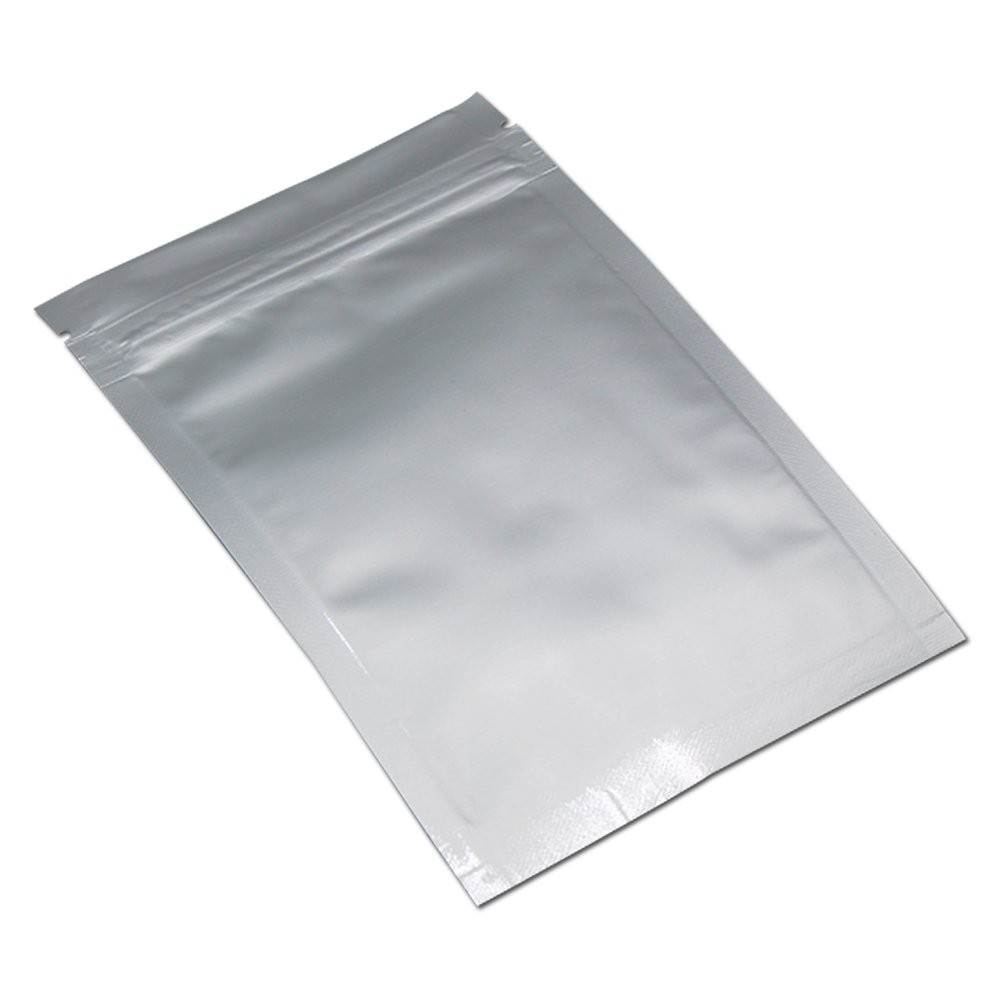 Flat Mylar Bags Zipper Lock Foil Bag 4 Mil Silver for Zip Food Storage Lock R…