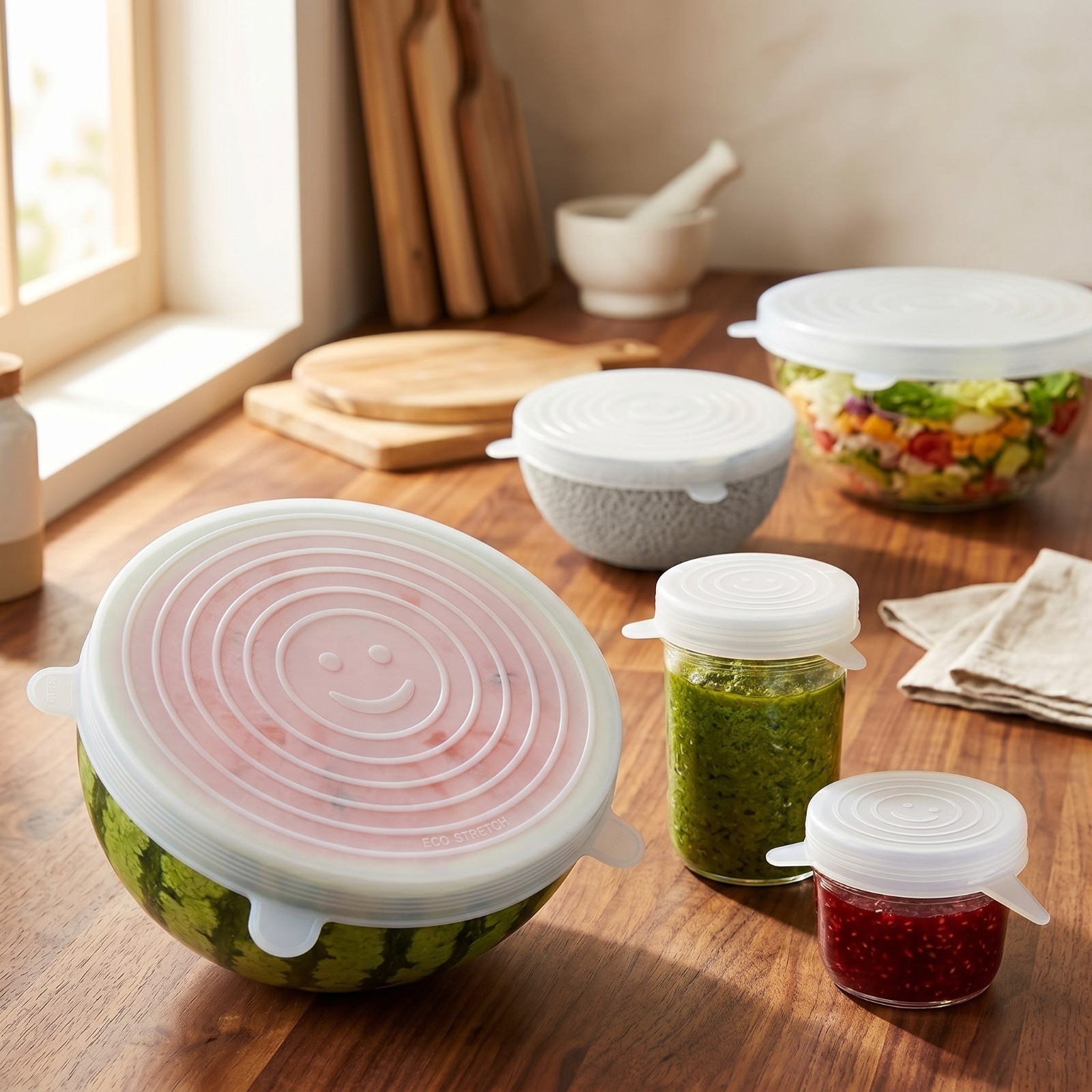 Silicone Stretch Lids 12 Pack Reusable Food Bowl Covers 6 Sizes BPA Free Kitchen