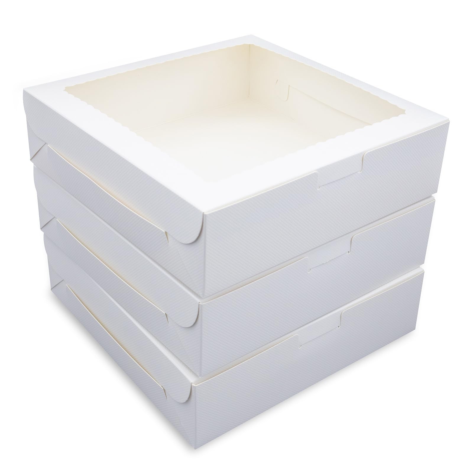 24 PCS Pie Boxes White Bakery Cake With Window 9x9x2.5 Inch Donuts Cookies