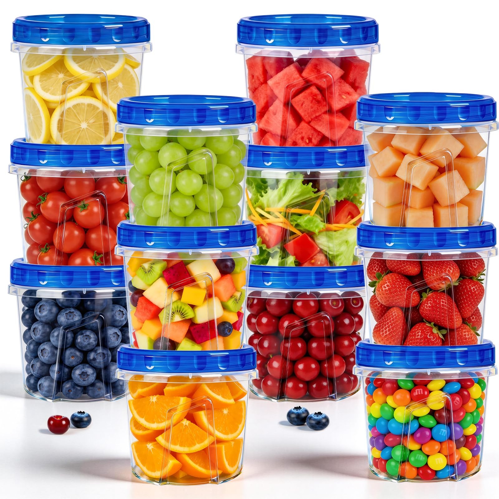 12 Pack 23.5 oz Reusable Freezer Storage Containers with Twist Top Lids Airti…