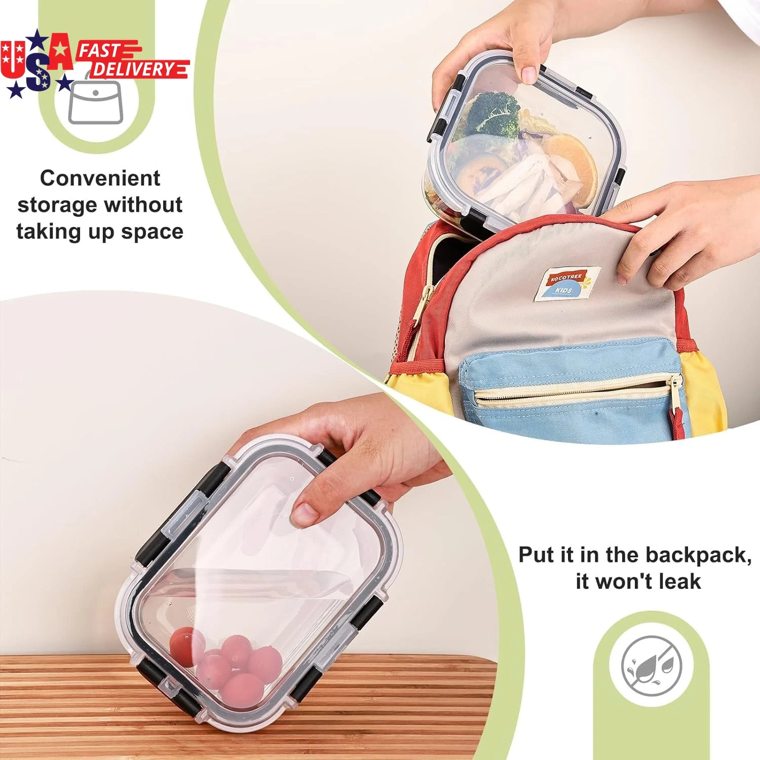 8 Pack Glass Food Storage Containers with Lids, Meal Prep Containers, Airtight B