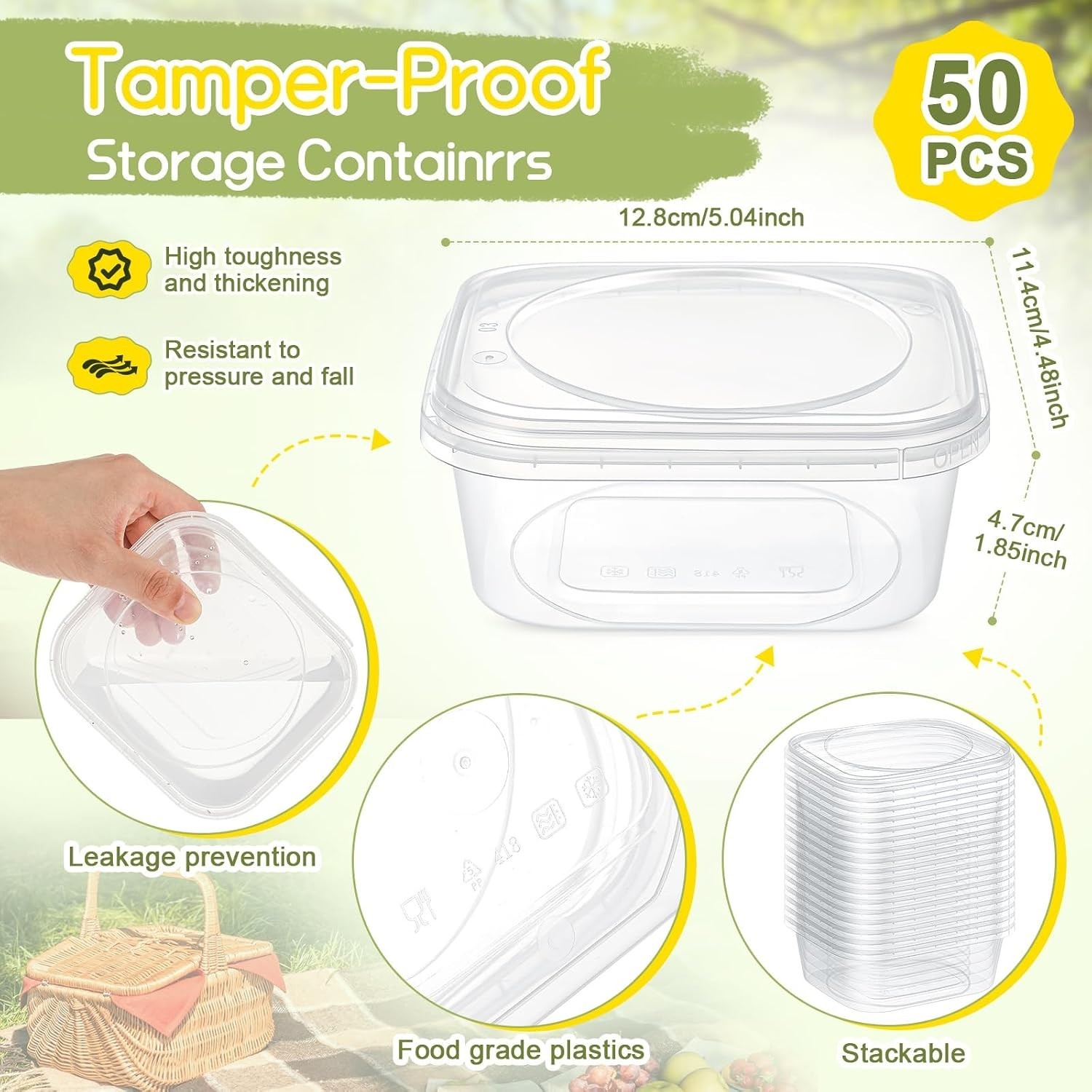 Versatile 50-Pack 12oz Deli Containers – Perfect for Take-Out & Meal Prep