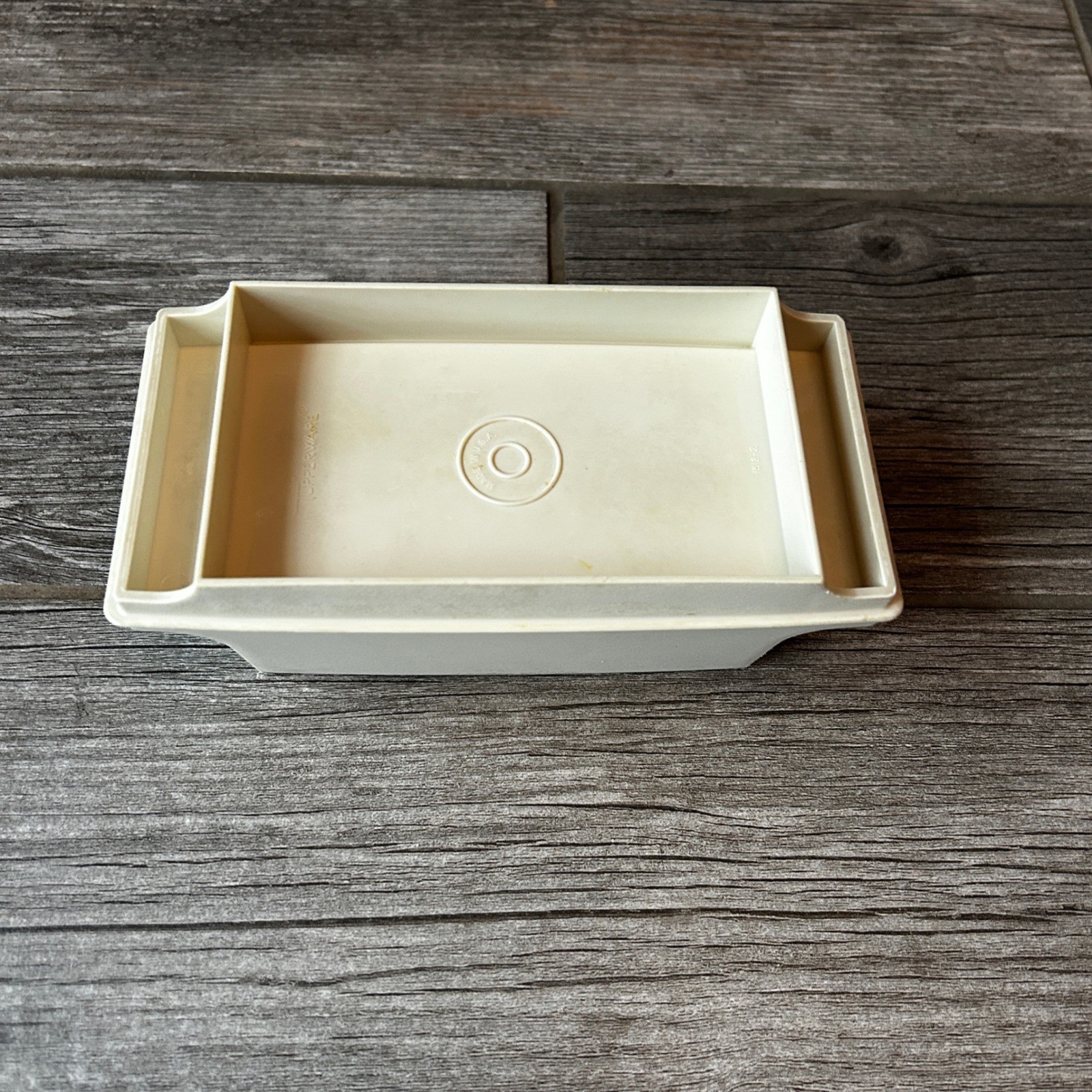 Vintage Tupperware Butter Box Cheese Dish Holder Beige