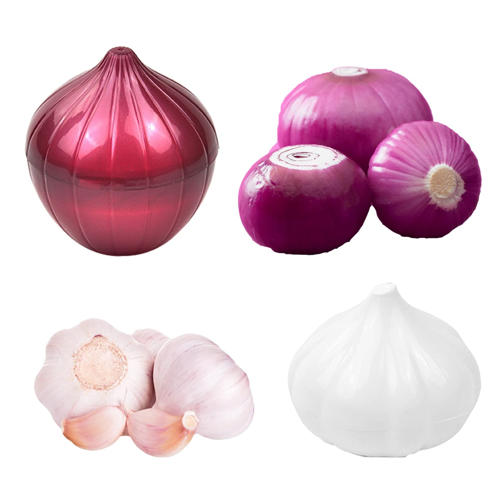 LICHMA 5pcs Plastic Vegetable Storage Box Lemon Onion Tomato Green 5Pcs
