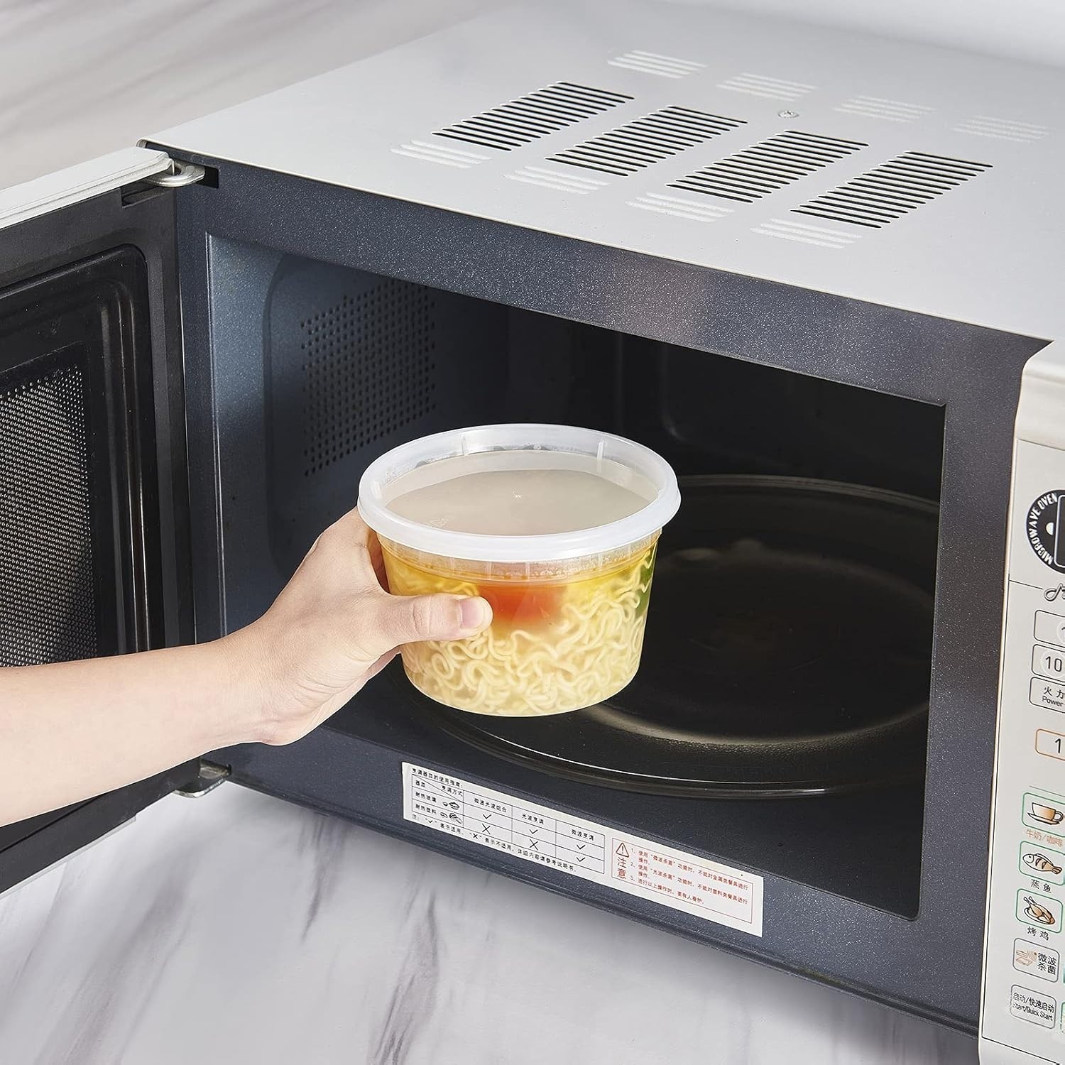 Contenedores De Almacenamiento De Comida De Plastico 16 OZ Juego De 48 Con Tapa