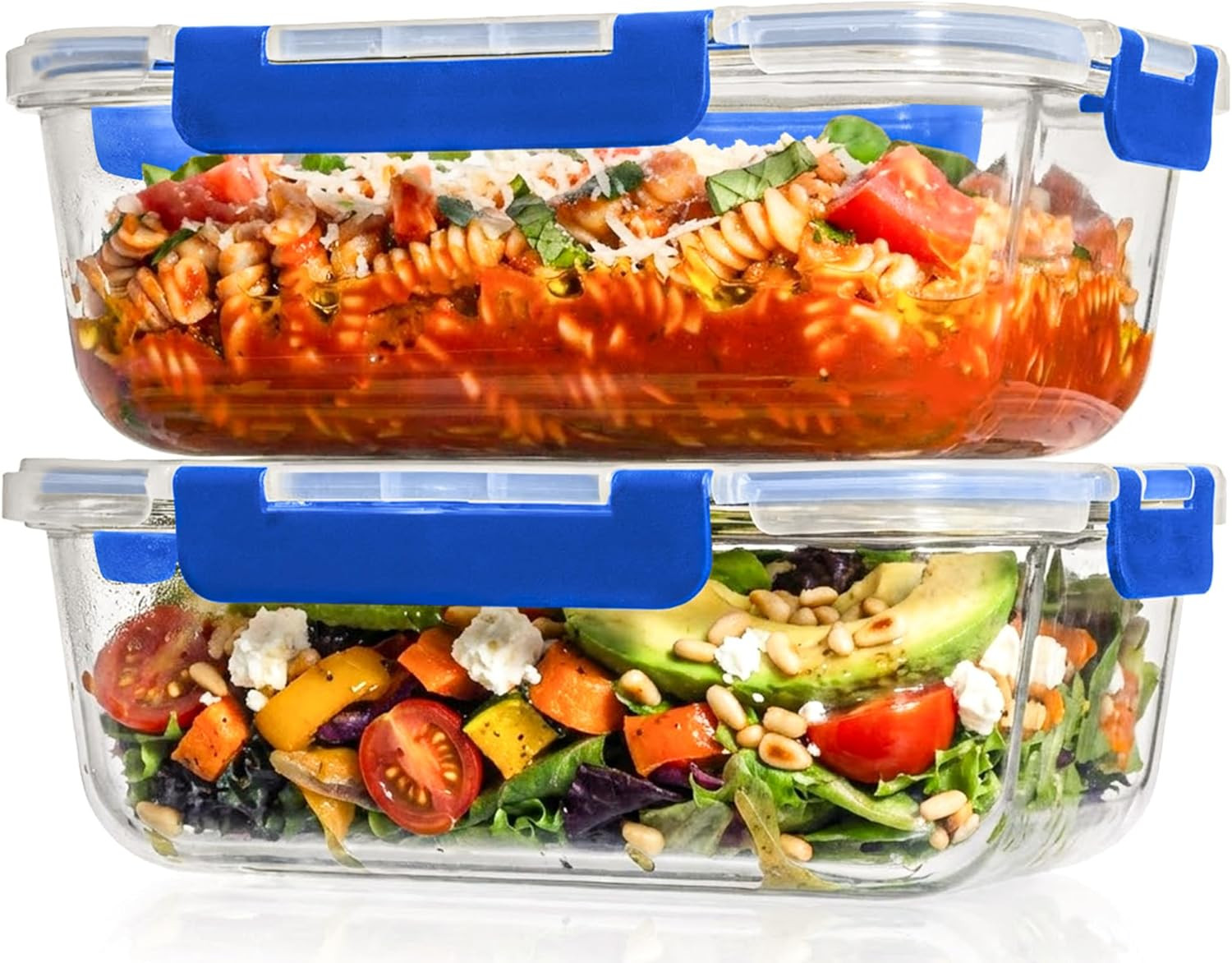 Razab 2 Pcs 1860ml / 63 Oz Large Glass Food Storage Containers with Lids – Glass