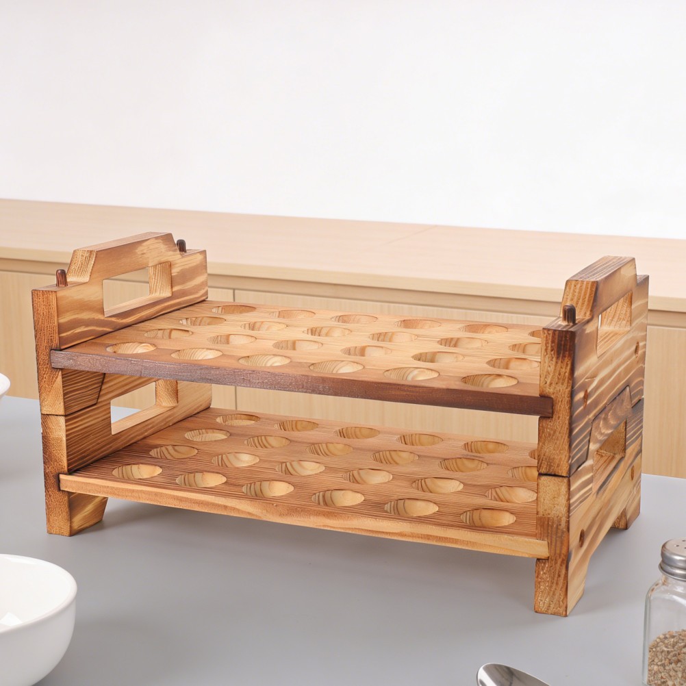 Wooden Quail Egg Rack Novelty Easter Holder Countertop Storage Eggs