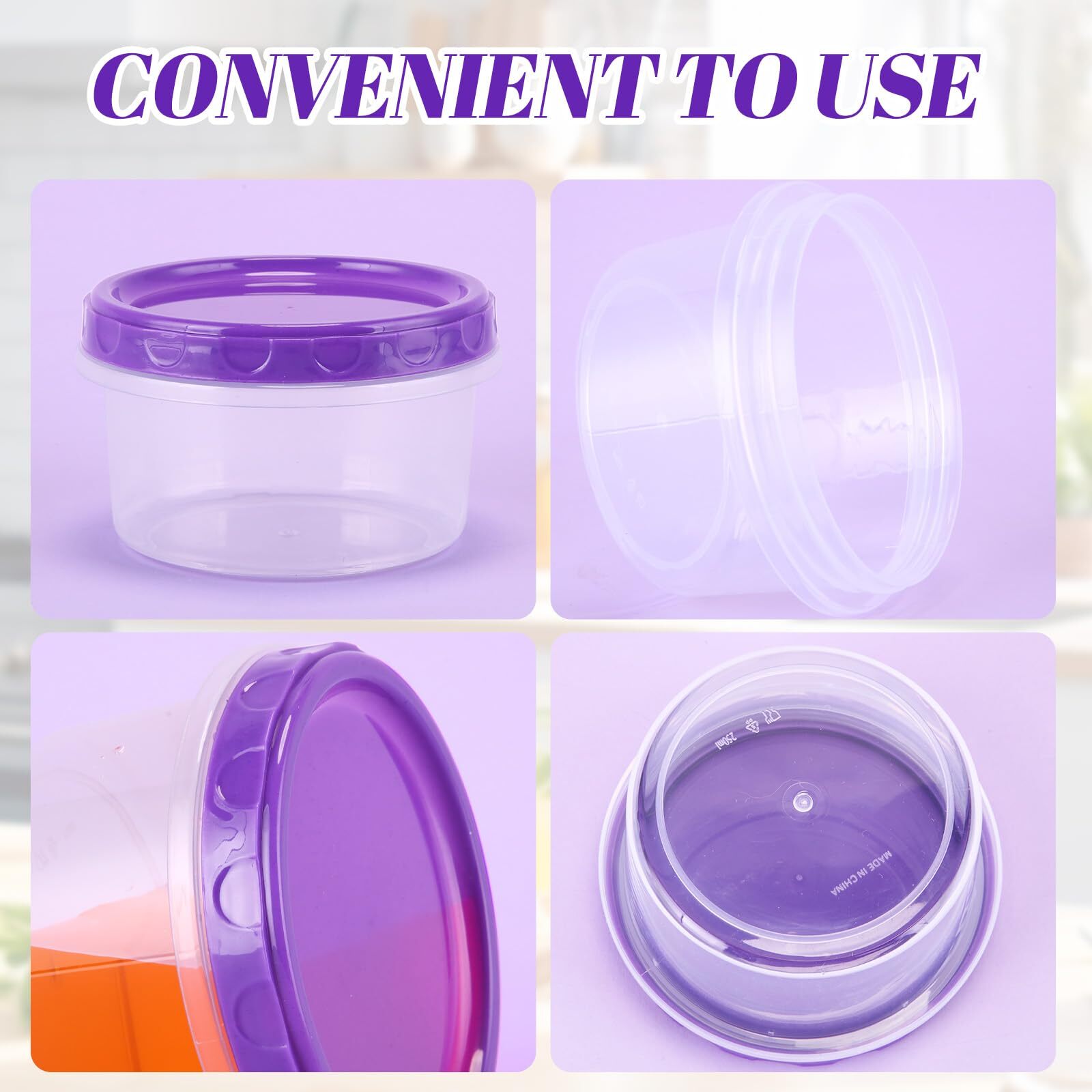 36 Pack 8oz Reusable Plastic Containers Twist Top Food Storage with Screw Lids