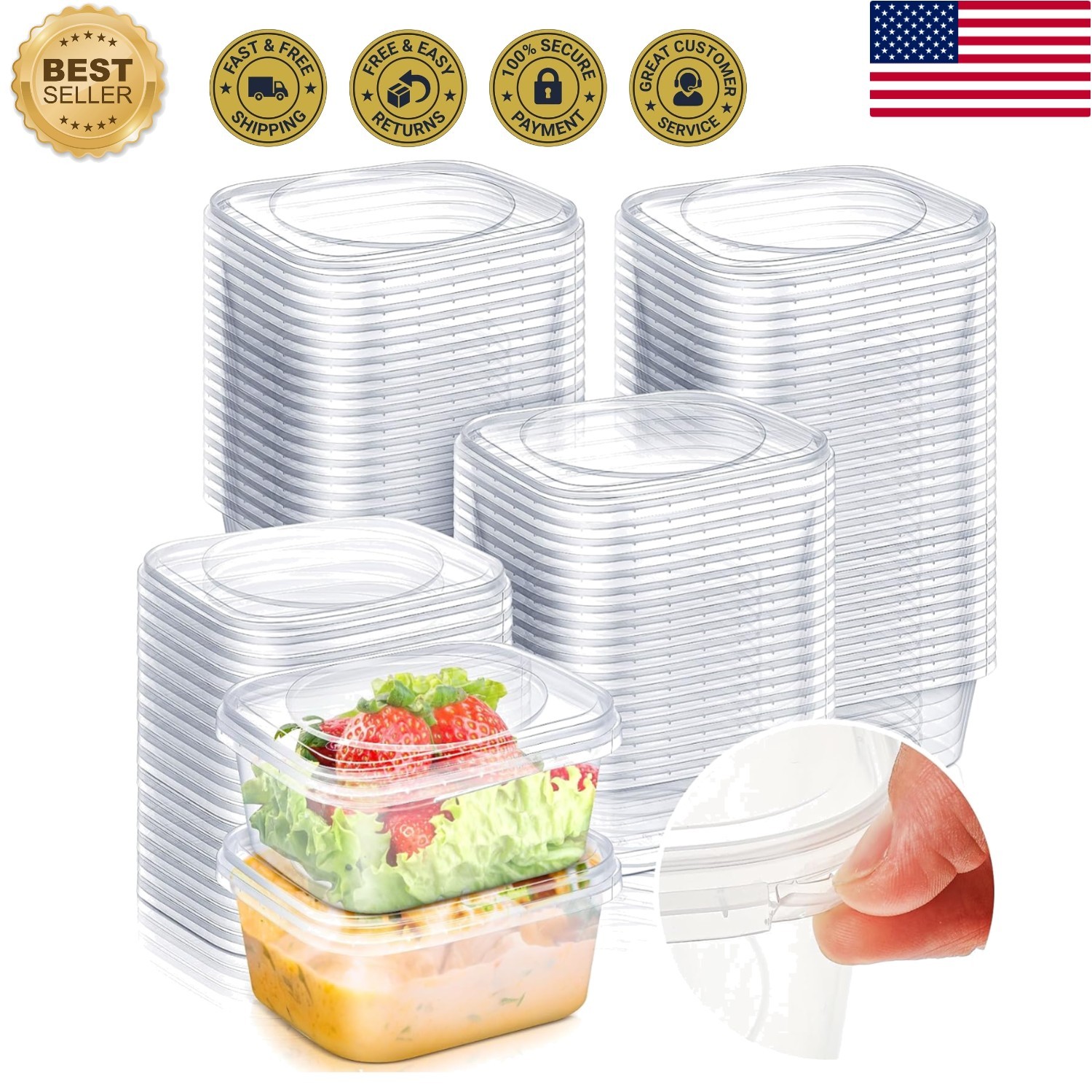 Versatile 50-Pack 12oz Deli Containers – Perfect for Take-Out & Meal Prep