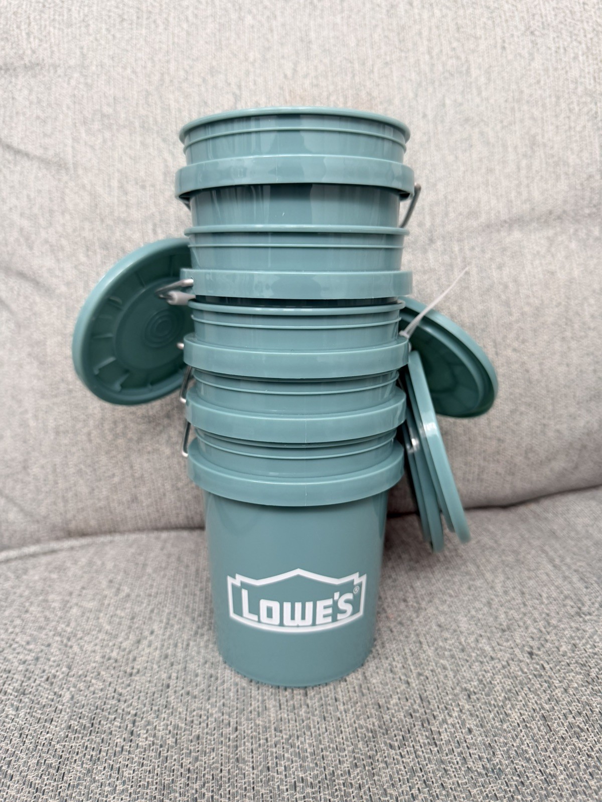 Lot of 5, Harder To Find Viral Lowe’s Teal 0.42 Qt – BPA-Free Mini Bucket w/Lid!