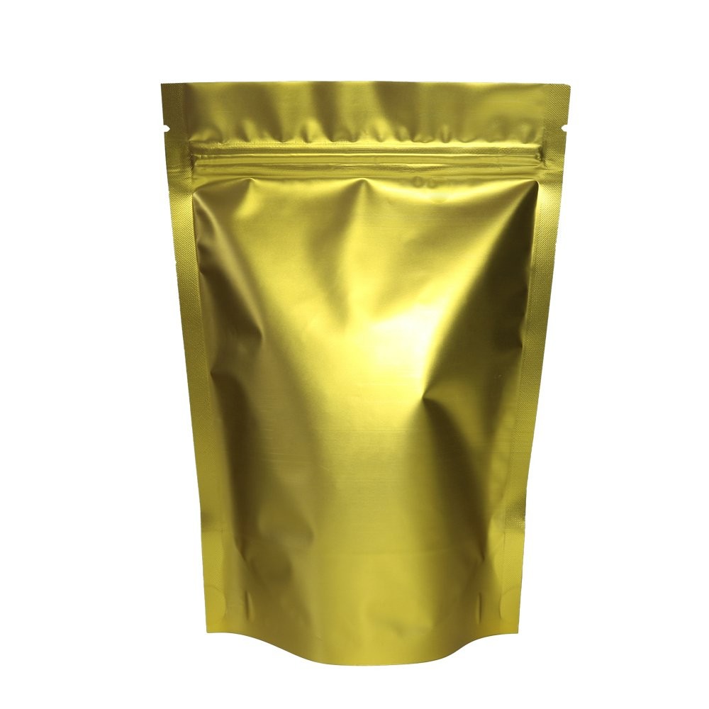 100 PCS QuickQlick Resealable Bag Gold StandUp Pouch 10x15cm 4×6 Inch