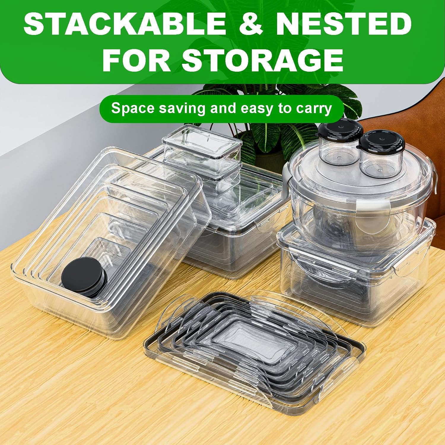 62 Pcs Large Food Storage Containers with Lids Airtight,Total 656OZ(31 Container