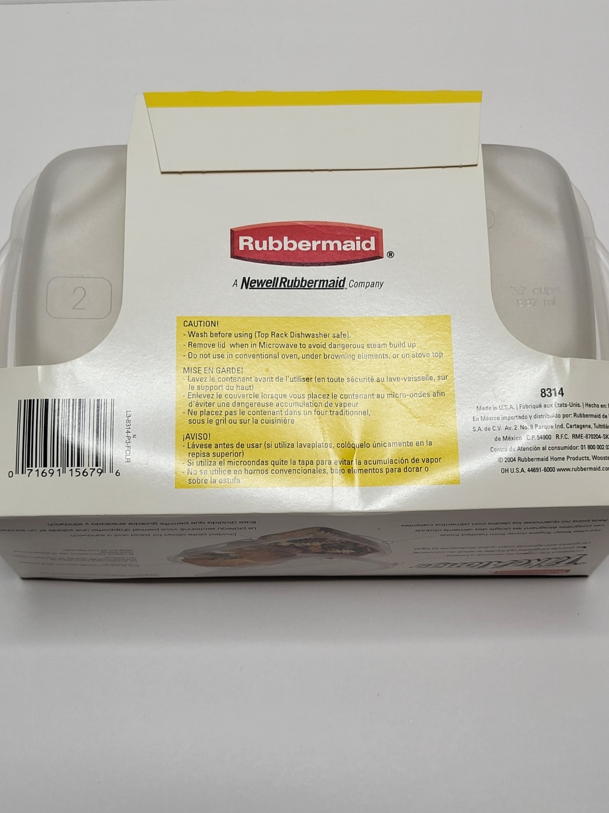 Rubbermaid Take Alongs Divided Containers Set of 4 with Lids 2004 NOS