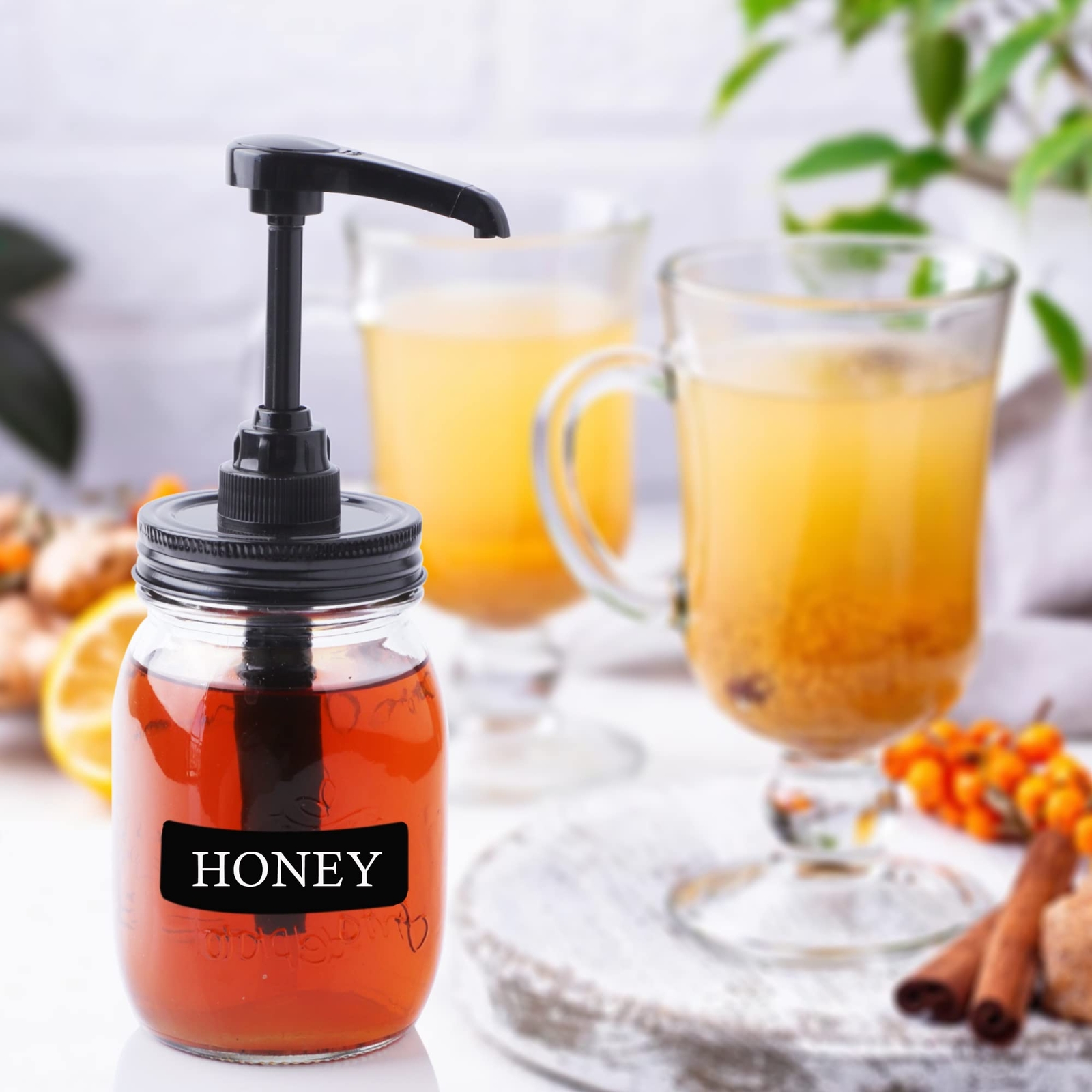 Mason Jar Syrup Dispenser Pump Lids for Regular Mouth Jar Coffee Syrup Dispenser