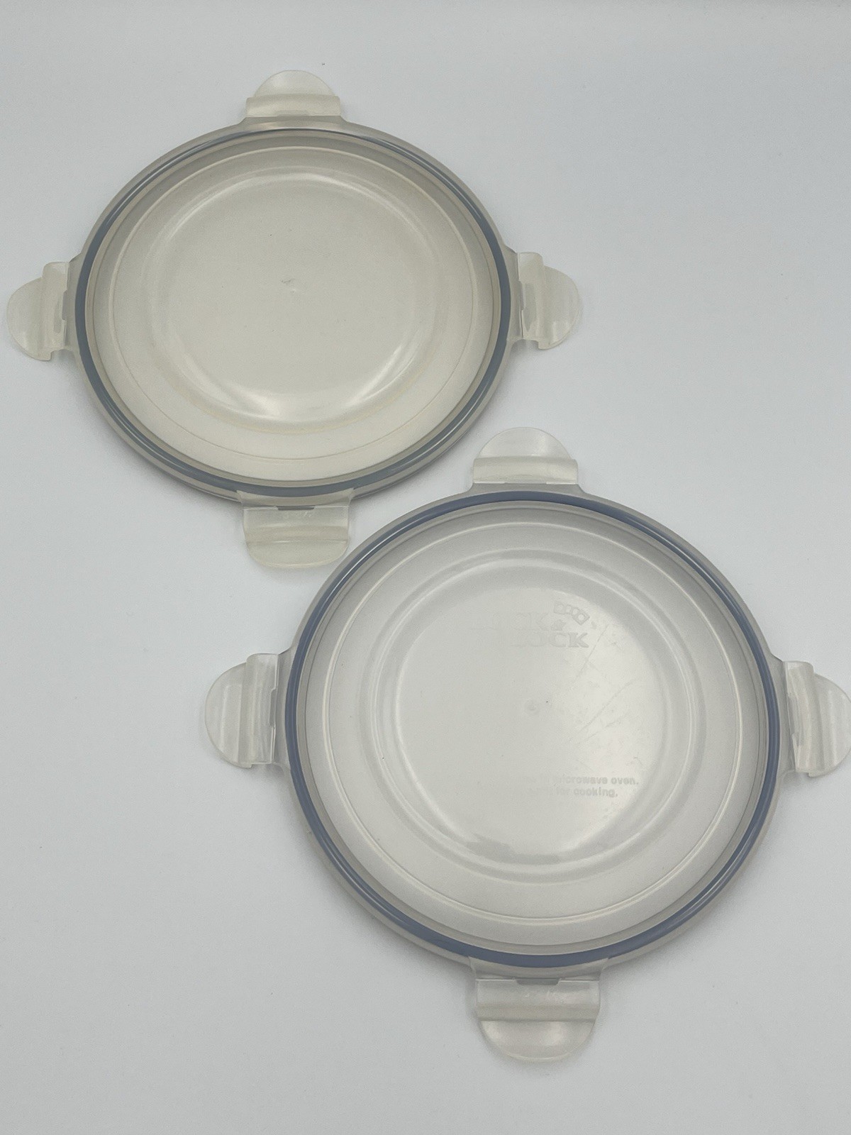 Lock & Lock Round Food Storage Container 7″ Clear Blue Seal Replacement Lot of 2