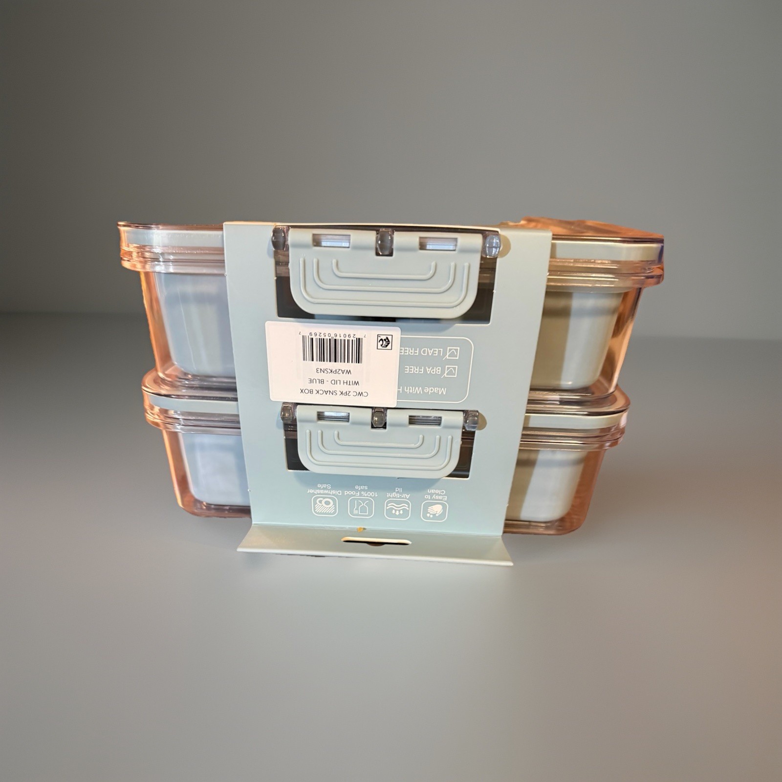 CWC Snack Box Set 16 Containers 7oz BPA Free Airtight w/ Lids Teal Blue/Green