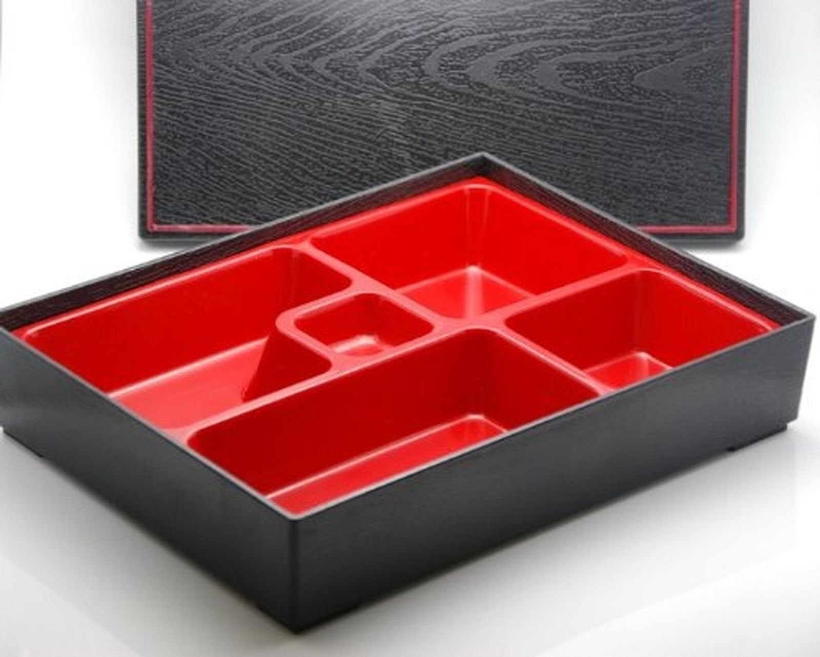 5 Compartments Lacquered Bento Lunch Box w. Cover