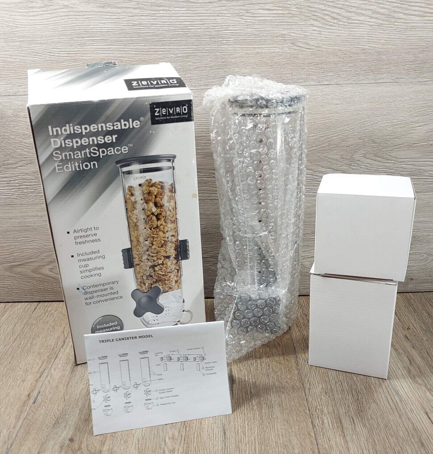 Zevro SmartSpace Wall Mount Single Dry-Food Canister Dispenser w/Measuring Cup